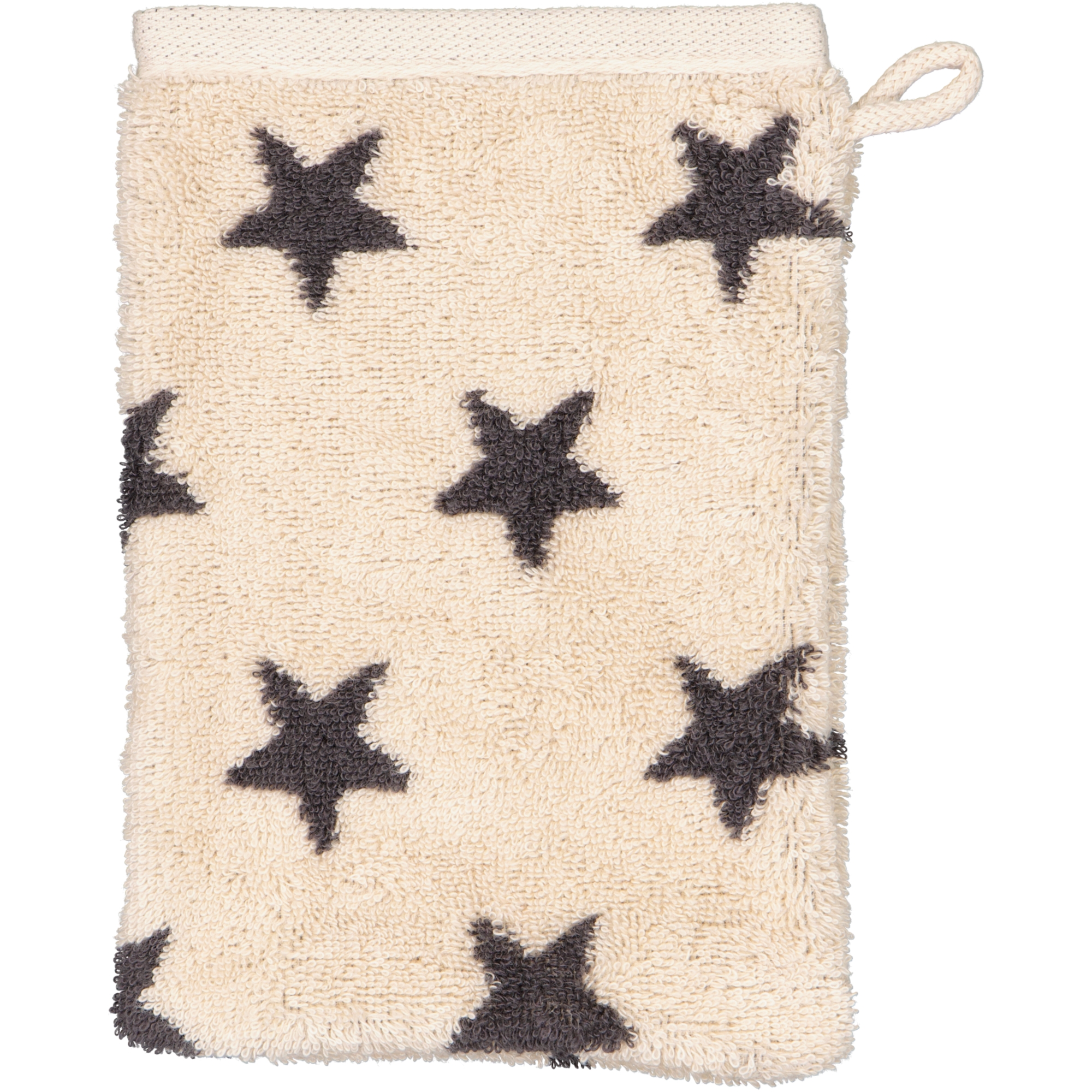 Cawö Handtücher NEW STARS Sterne klein 6261 beige/basalt - 37 - Waschhandschuh 16x22 cm