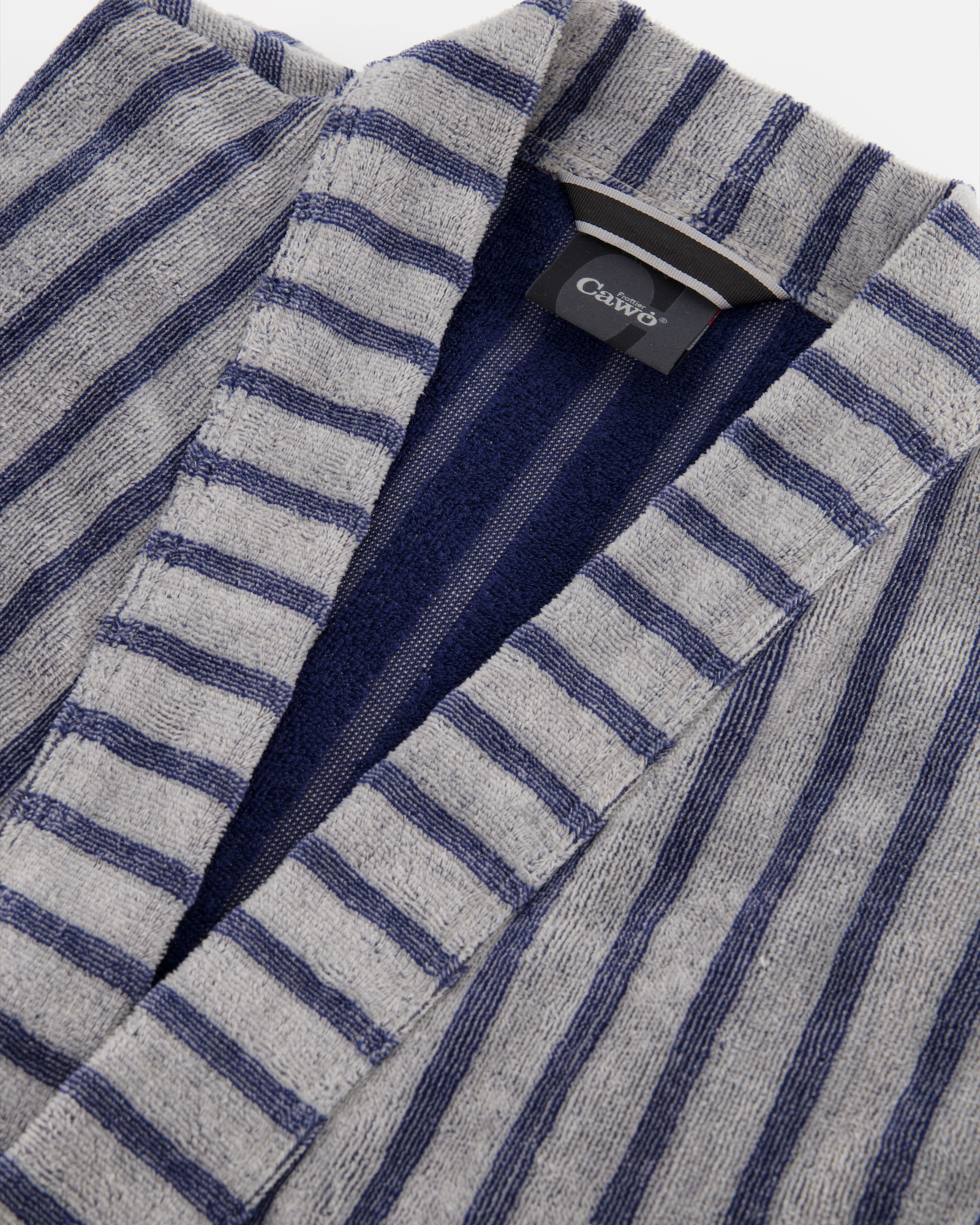 Cawö Bademäntel Herren Kimono Streifen 5505 denim - 17