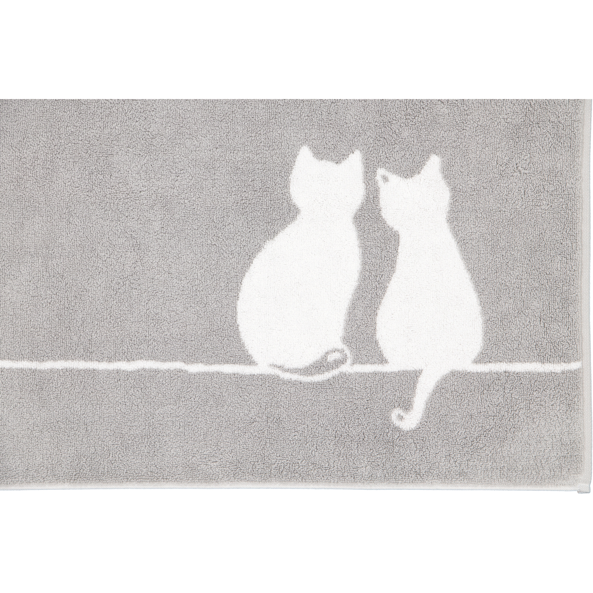 Cawö Badematten CUTE CATS You & Me 6263 platin/weiß - 76 - 50x80 cm
