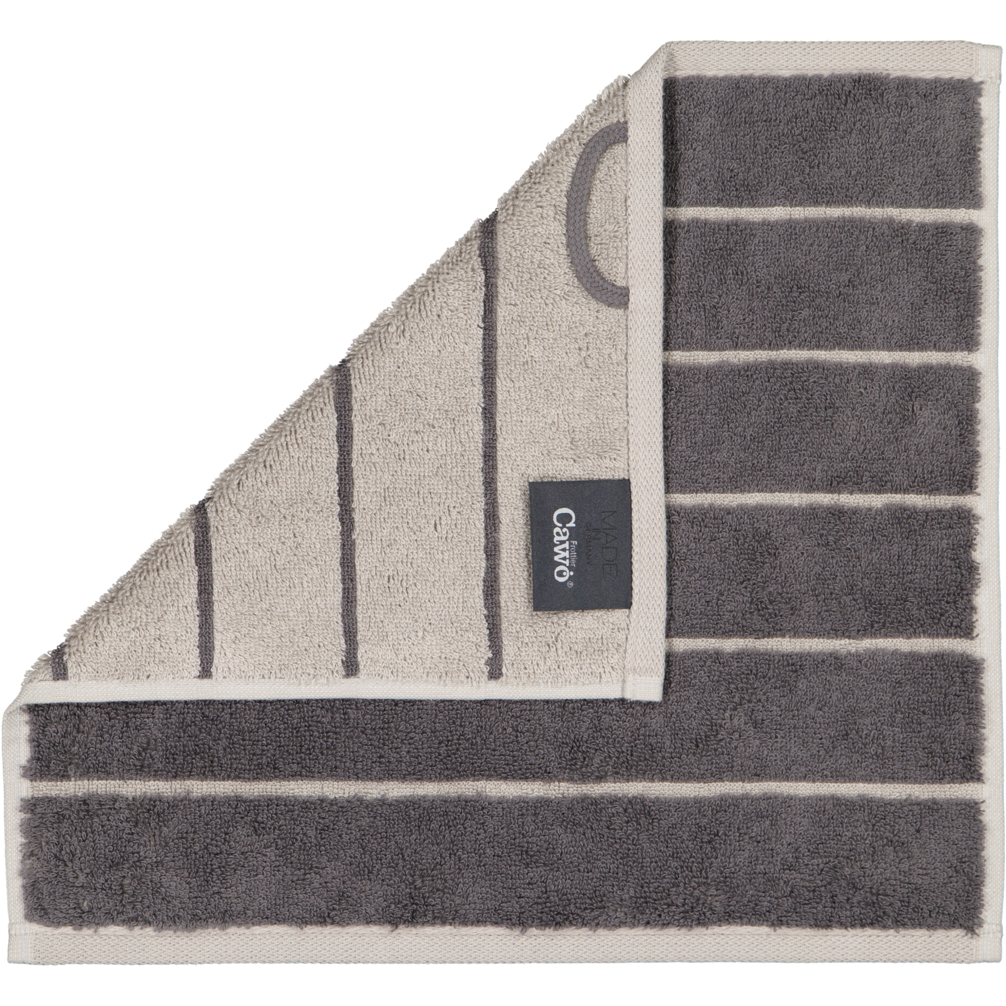 Cawö Handtücher Balance Doubleface 6232 anthrazit - 73 - Seiflappen 30x30 cm