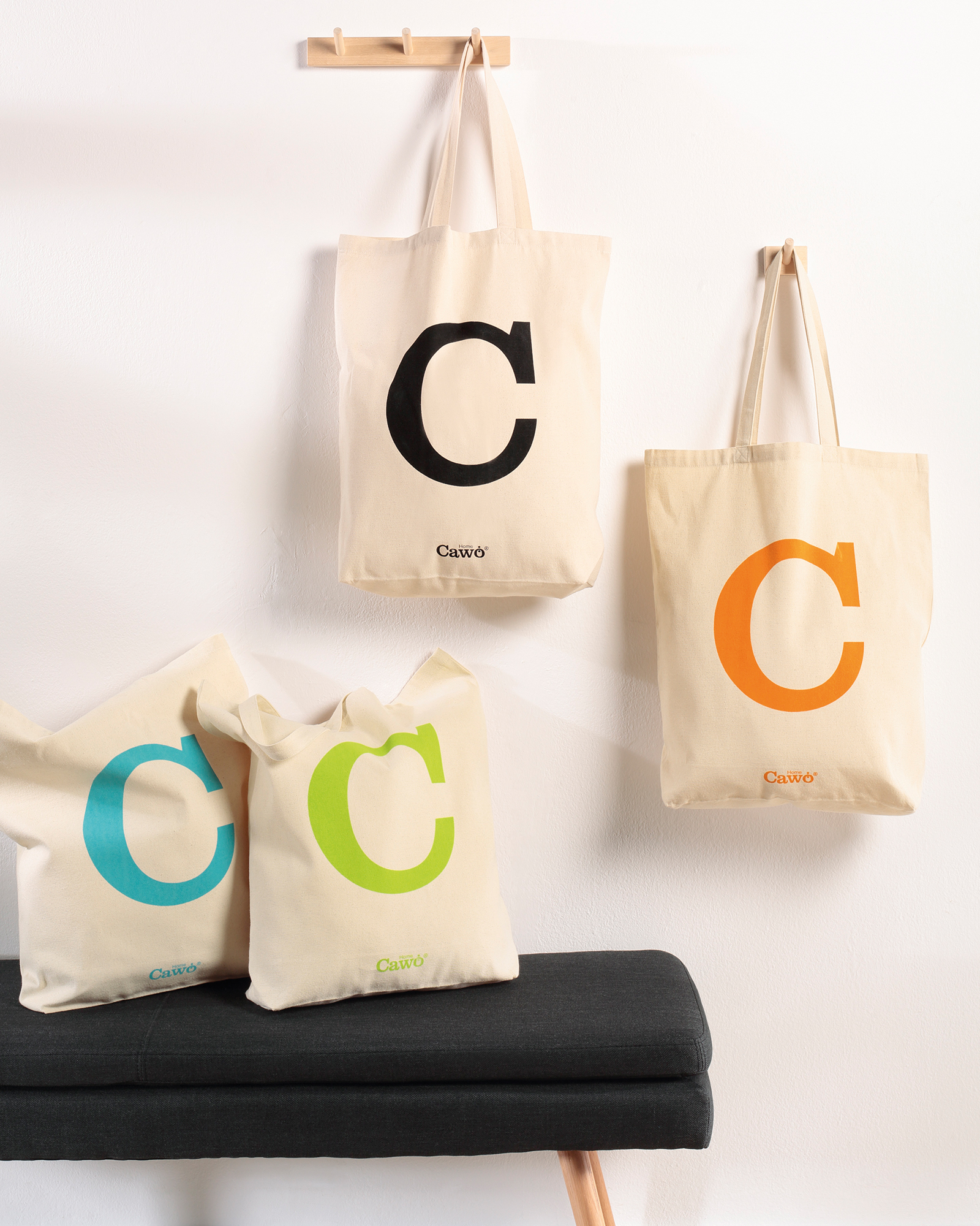 Cawö Shopper C 55705 - Farbe: natur/schwarz - 39 - 45x50 cm