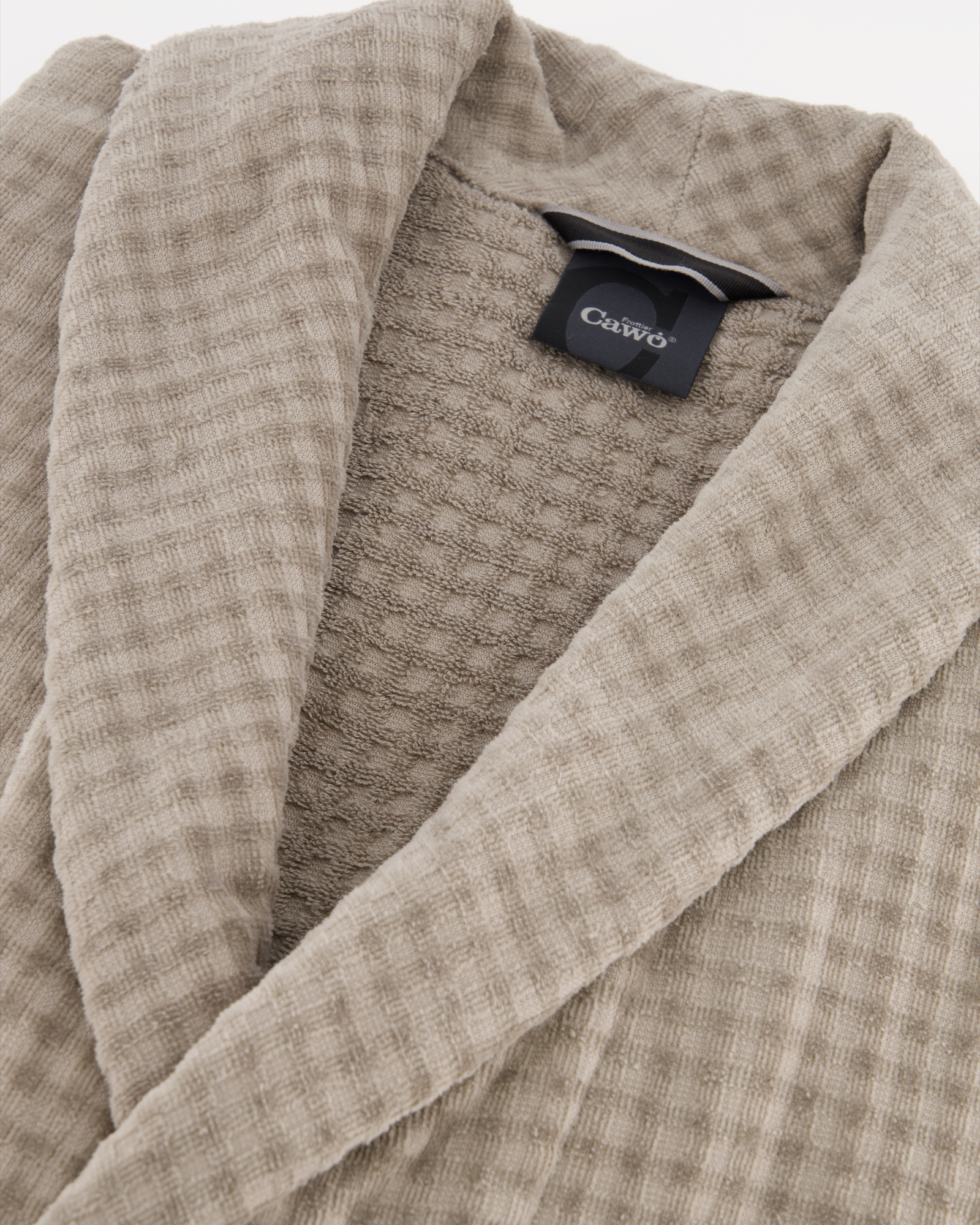 Cawö Bademäntel Herren Schalkragen Waffelpiqué 6508 graphit - 779 - XL