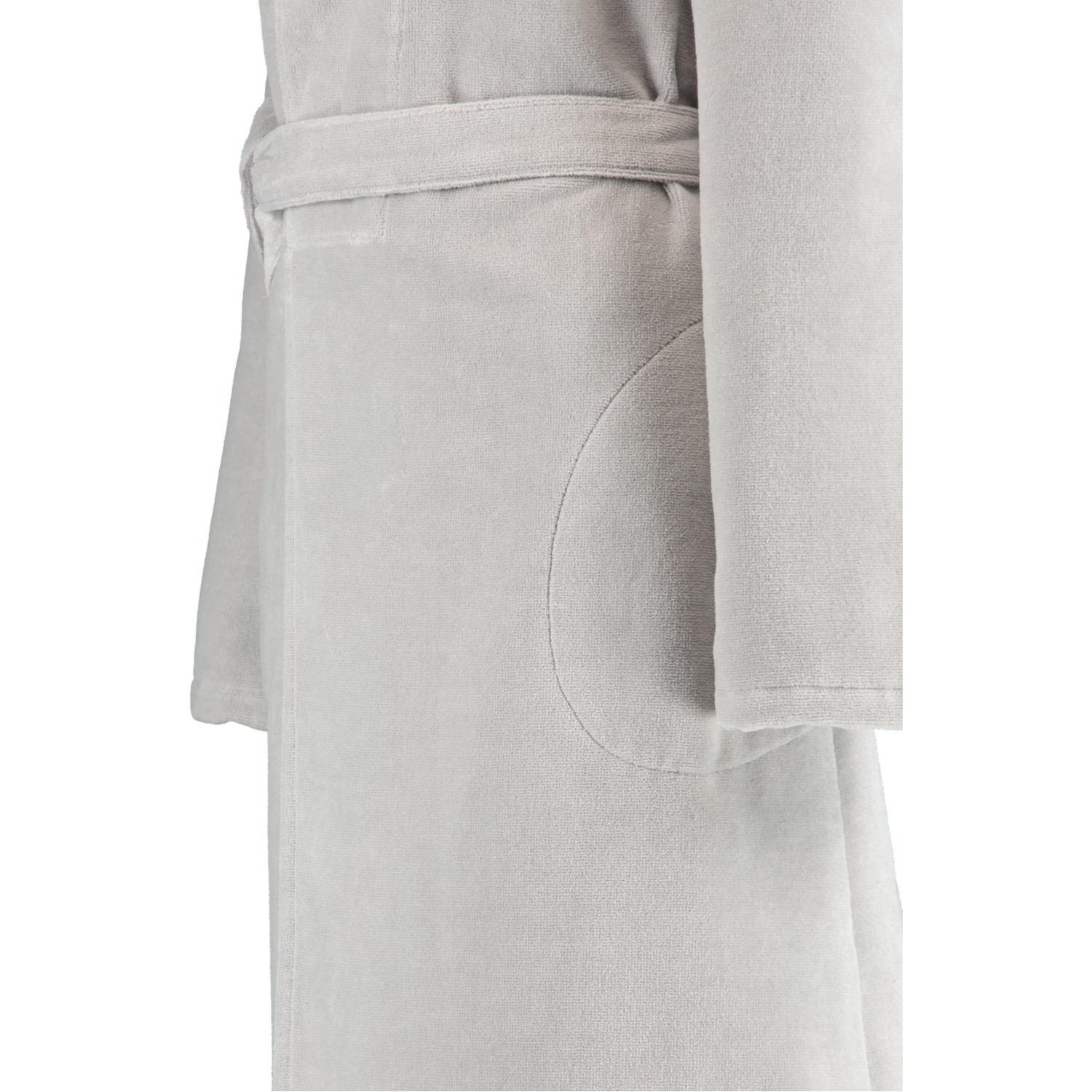Cawö Damen Bademantel 3346 Spatenkragen - Farbe: silber - 713 - XL