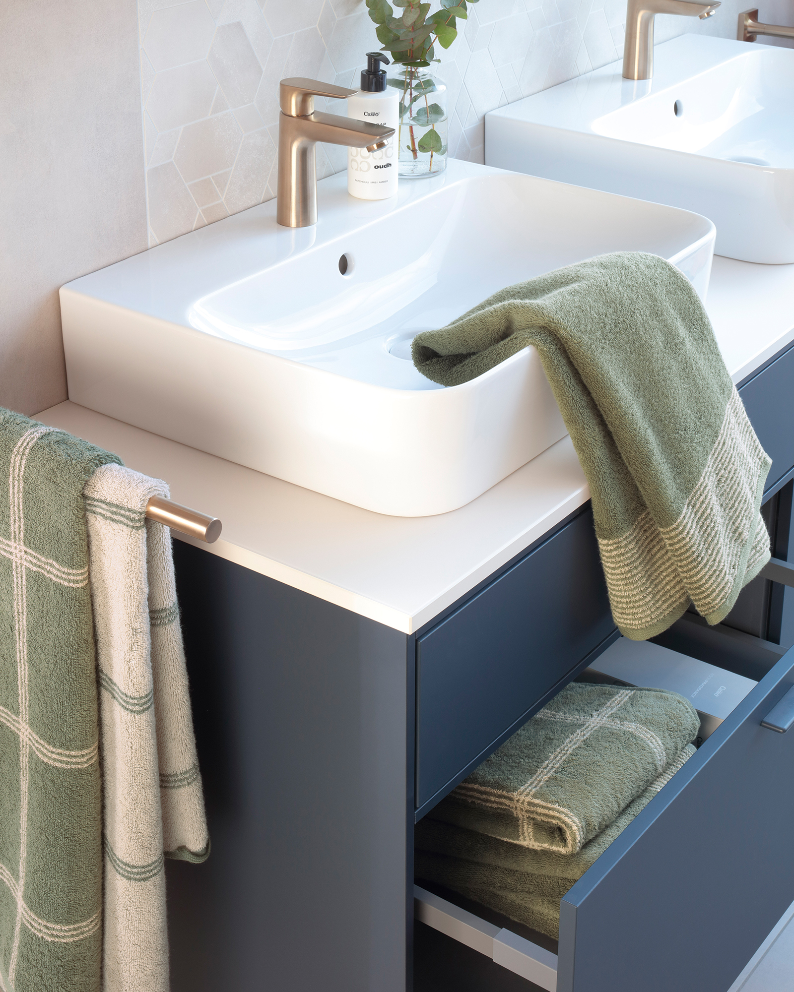 Cawö Handtücher Luxury Home Two-Tone 590 field - 34 - Seiflappen 30x30 cm