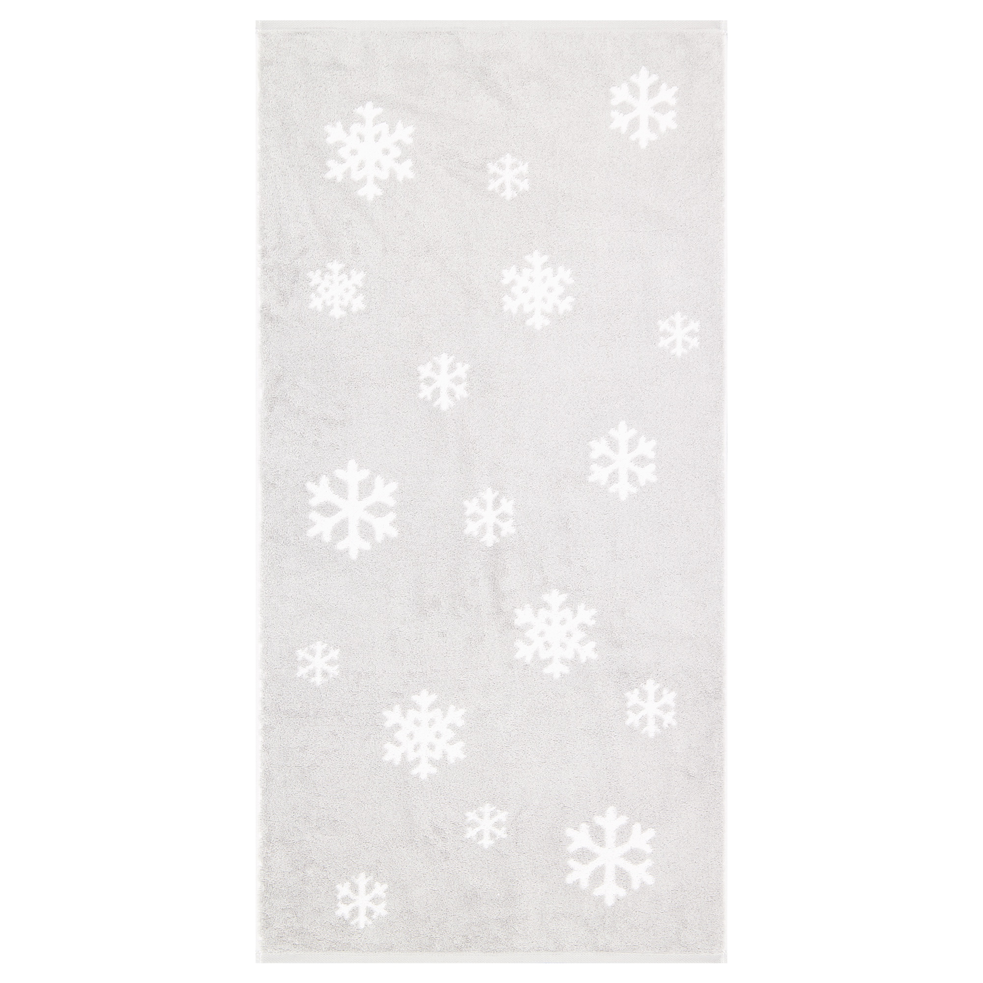 Cawö Handtücher WINTER EDITION Schneekristalle 6270 platin/weiß - 76 - Handtuch 50x100 cm