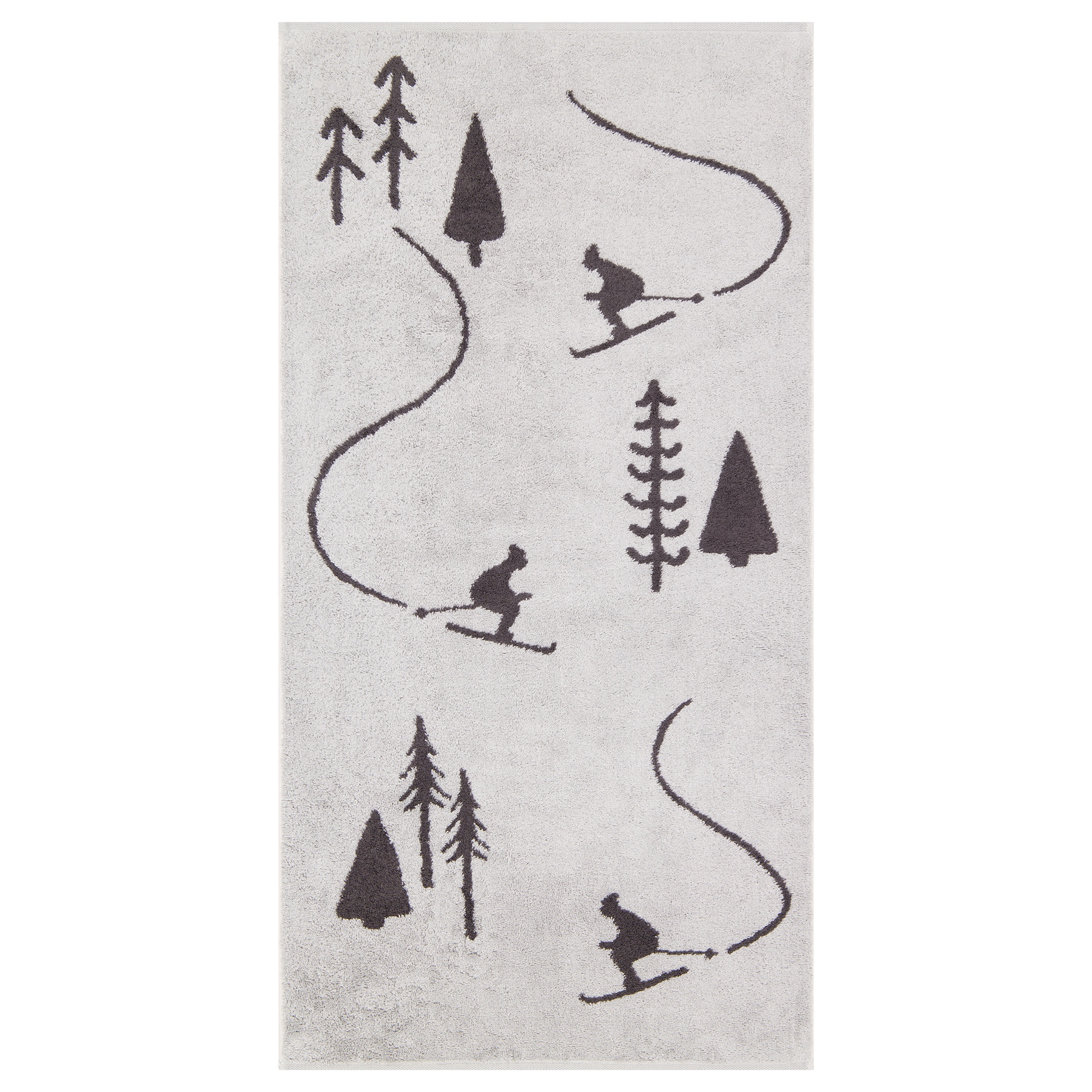 Cawö Handtücher WINTER EDITION Skifahrer 6272 platin/basalt - 70 - Handtuch 50x100 cm
