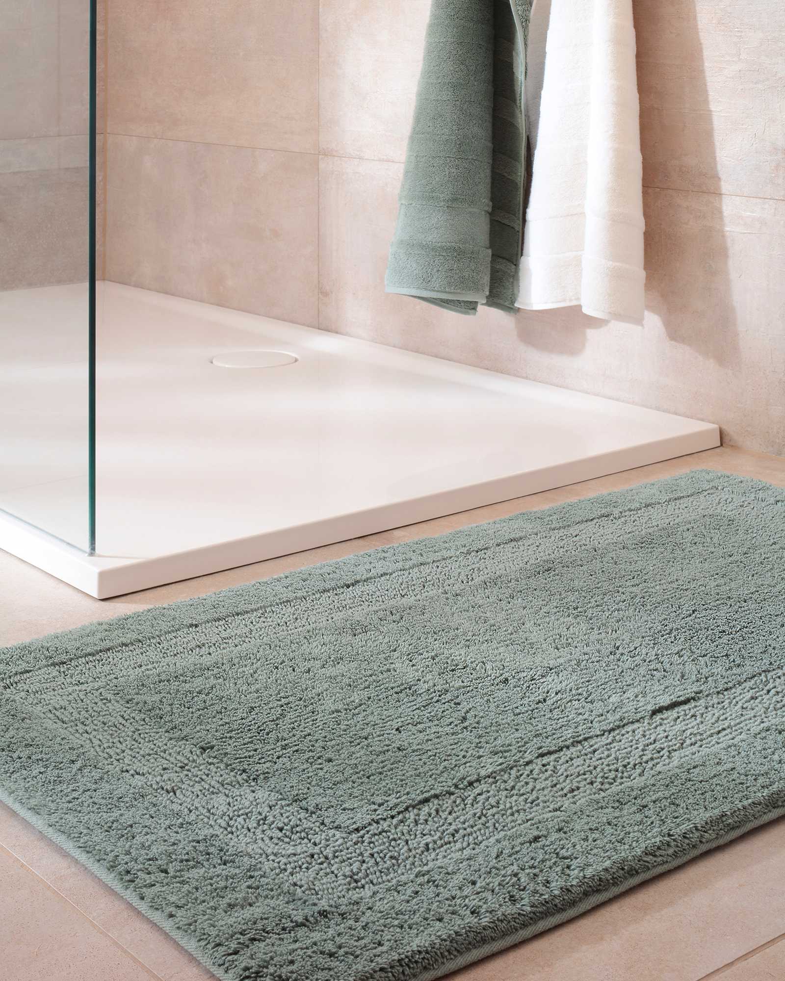 Cawö Home Badteppiche Luxus Badteppich 1000 nordic green - 470 - 60x60 cm