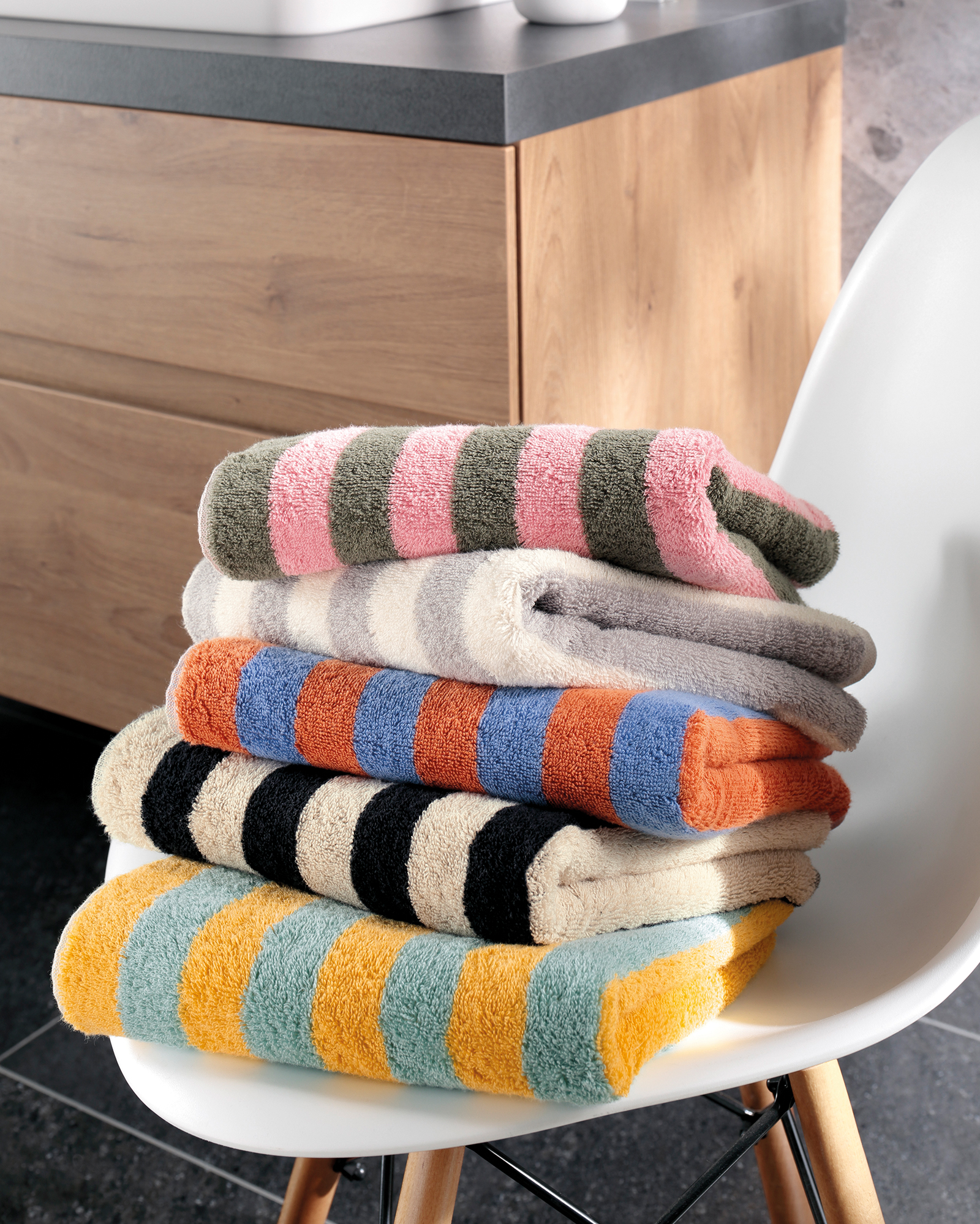 Cawö Handtücher Bold Streifen 6277 blau/terra - 13