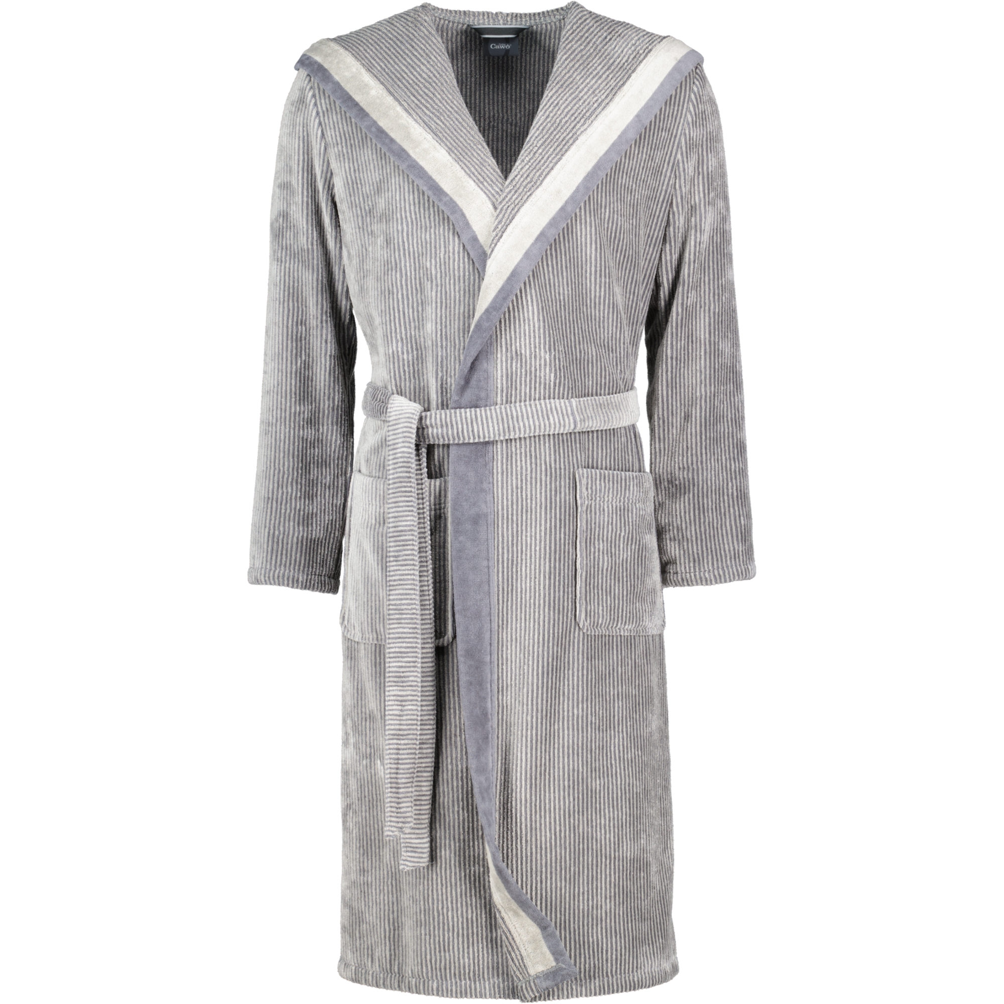 Cawö - Herren Bademantel Kapuze 5841 - Farbe: stein - 37 - XL