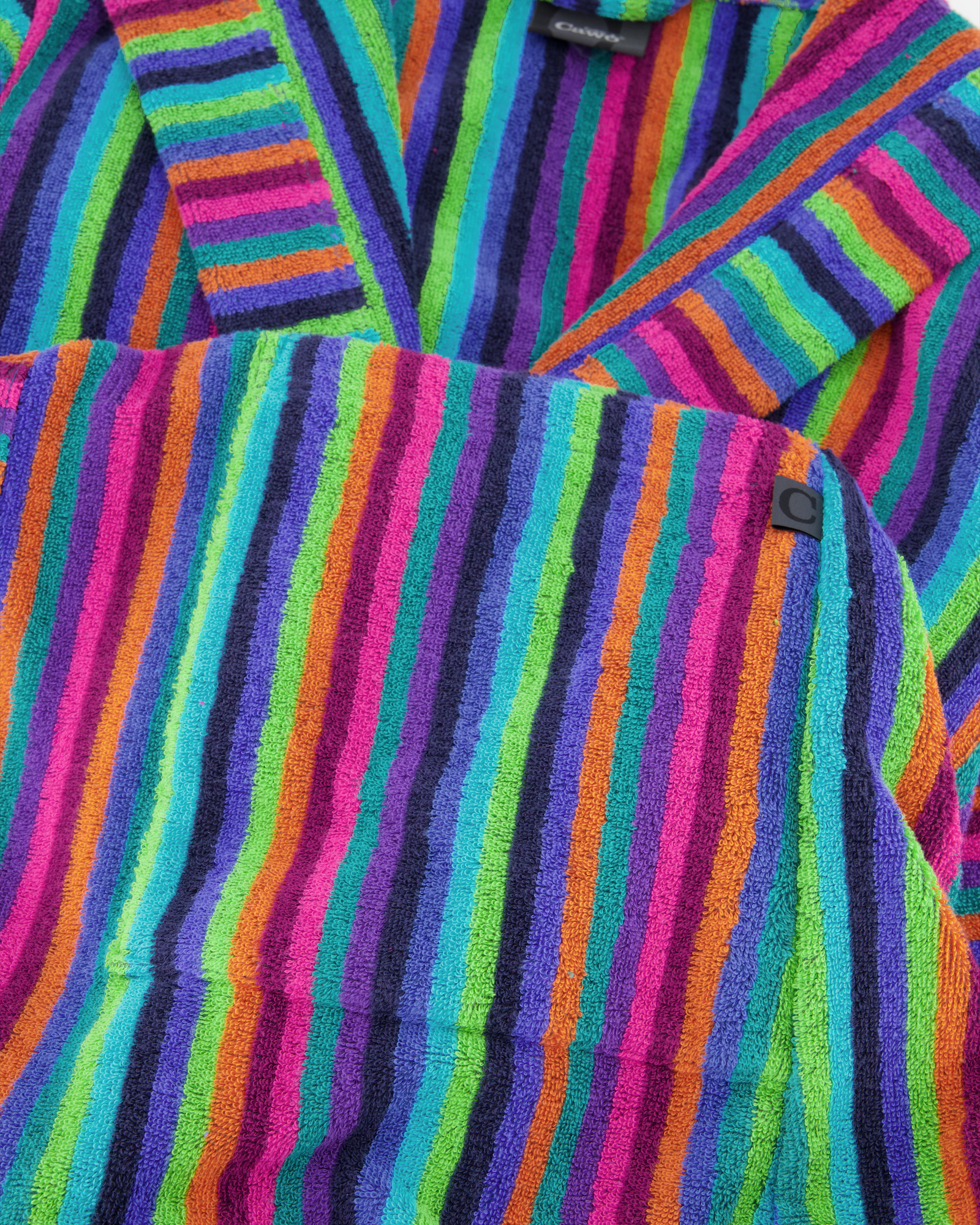 Cawö - Damen Kurzmantel Walkfrottier - Kapuze 7049 - Farbe: 84 - multicolor - S