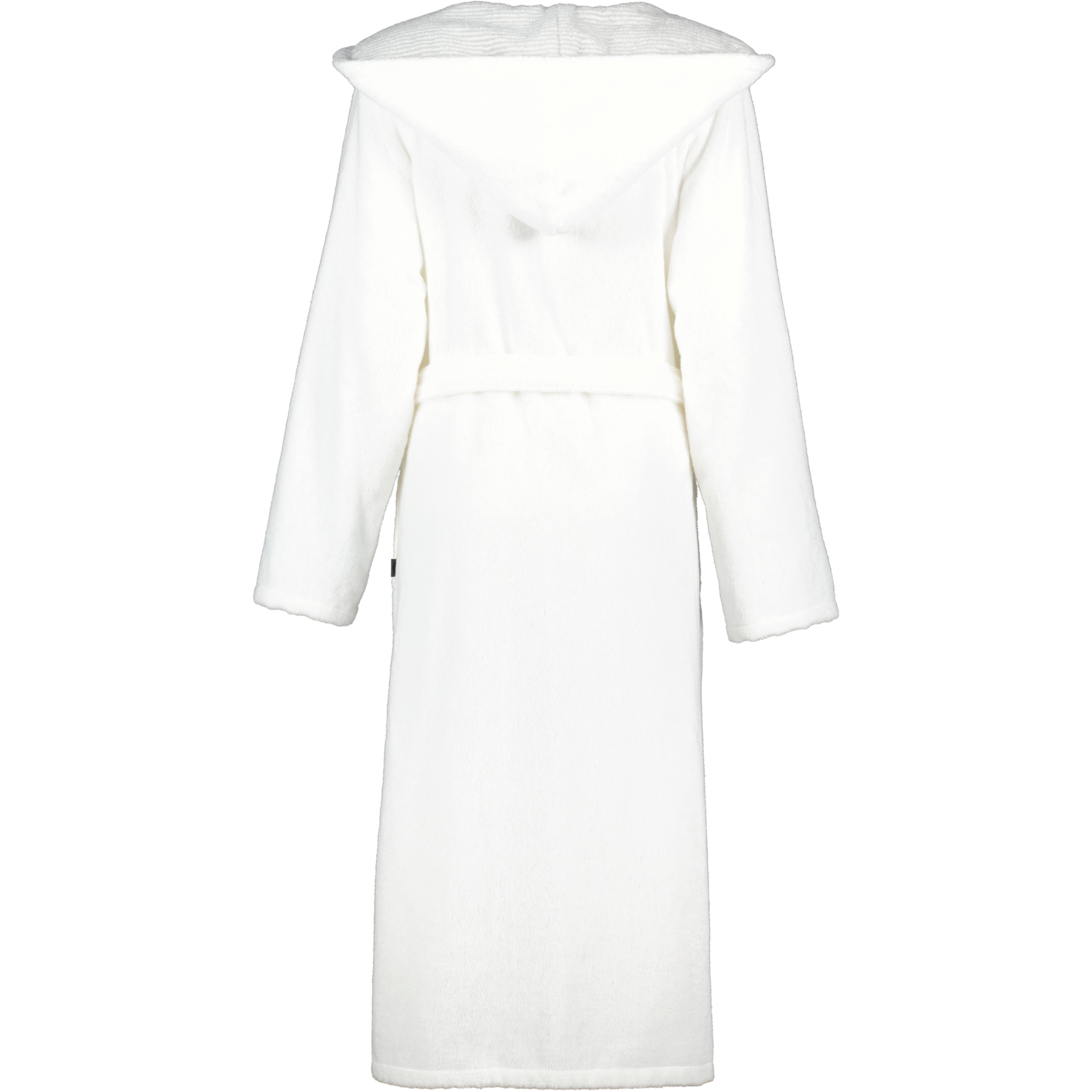 Cawö Damen Bademantel Kapuze 4345 - Farbe: weiß-silber - 607 - L