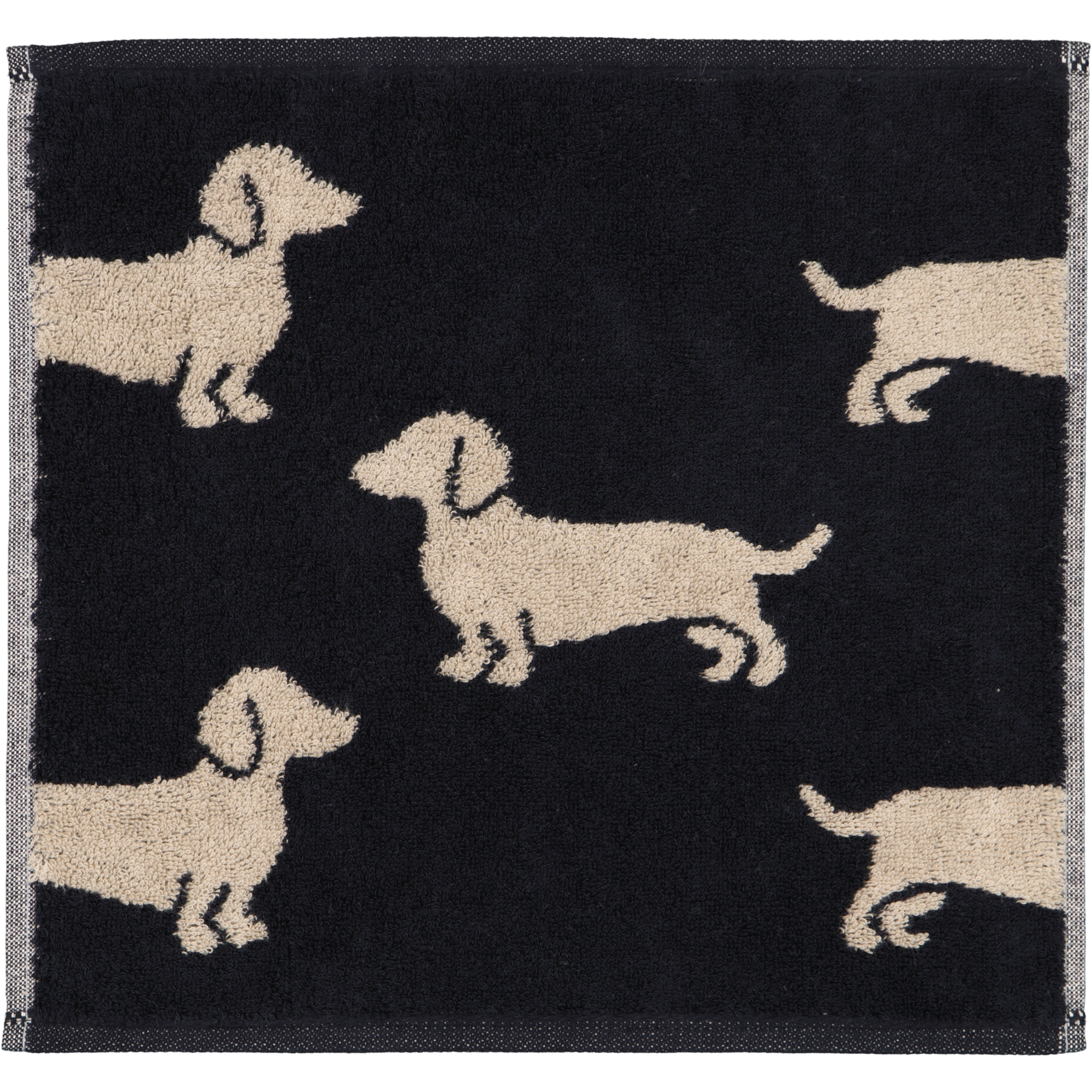 Cawö Seiftücher WE LOVE DOGS Mix 6249 3er Set Schwarz-Beige - 93 - 30x30 cm