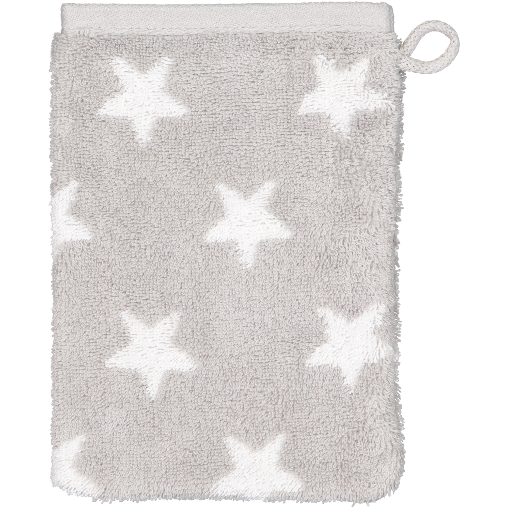 Cawö Handtücher NEW STARS Sterne klein 6261 platin/weiß - 76 - Waschhandschuh 16x22 cm