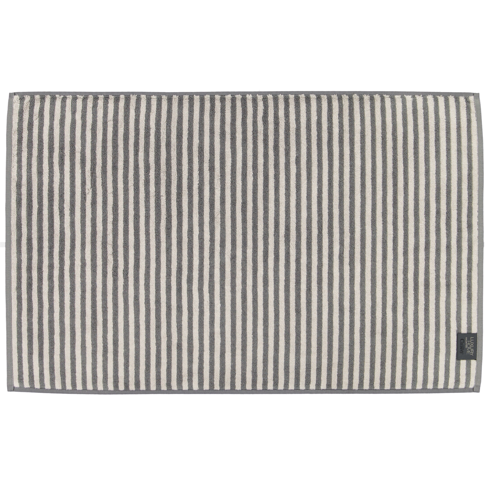 Cawö Badematten Two-Tone Stripes 480 schiefer - 77 - 50x80 cm