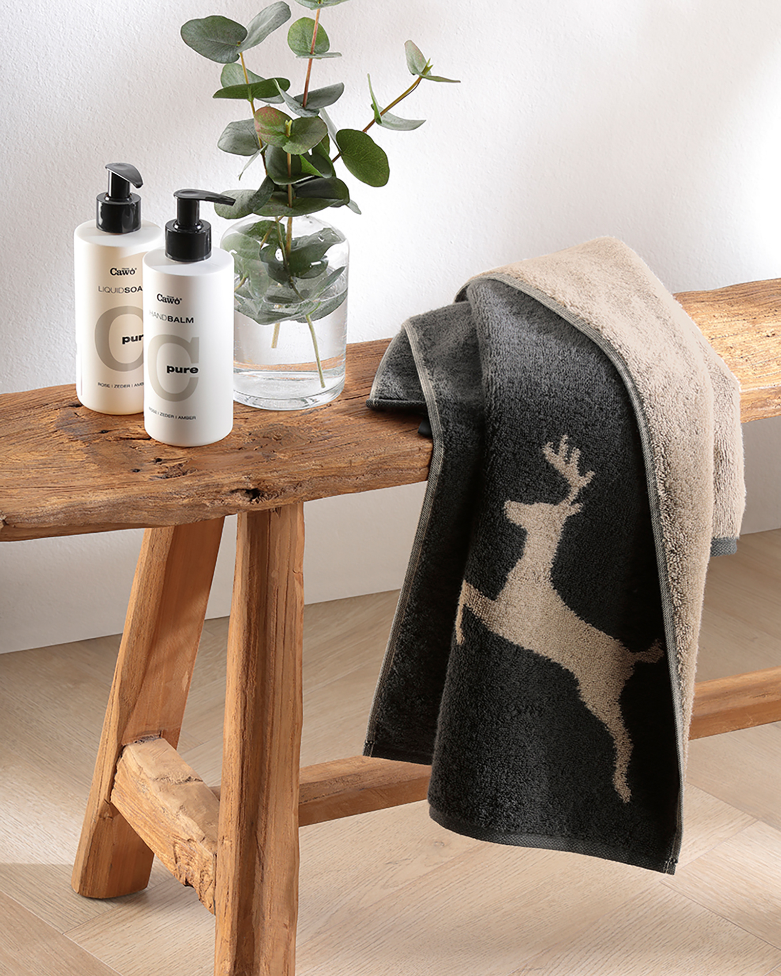 Cawö Handtücher Alpenchic Edition Hirsche 6228 granit - 73 - Duschtuch 70x140 cm