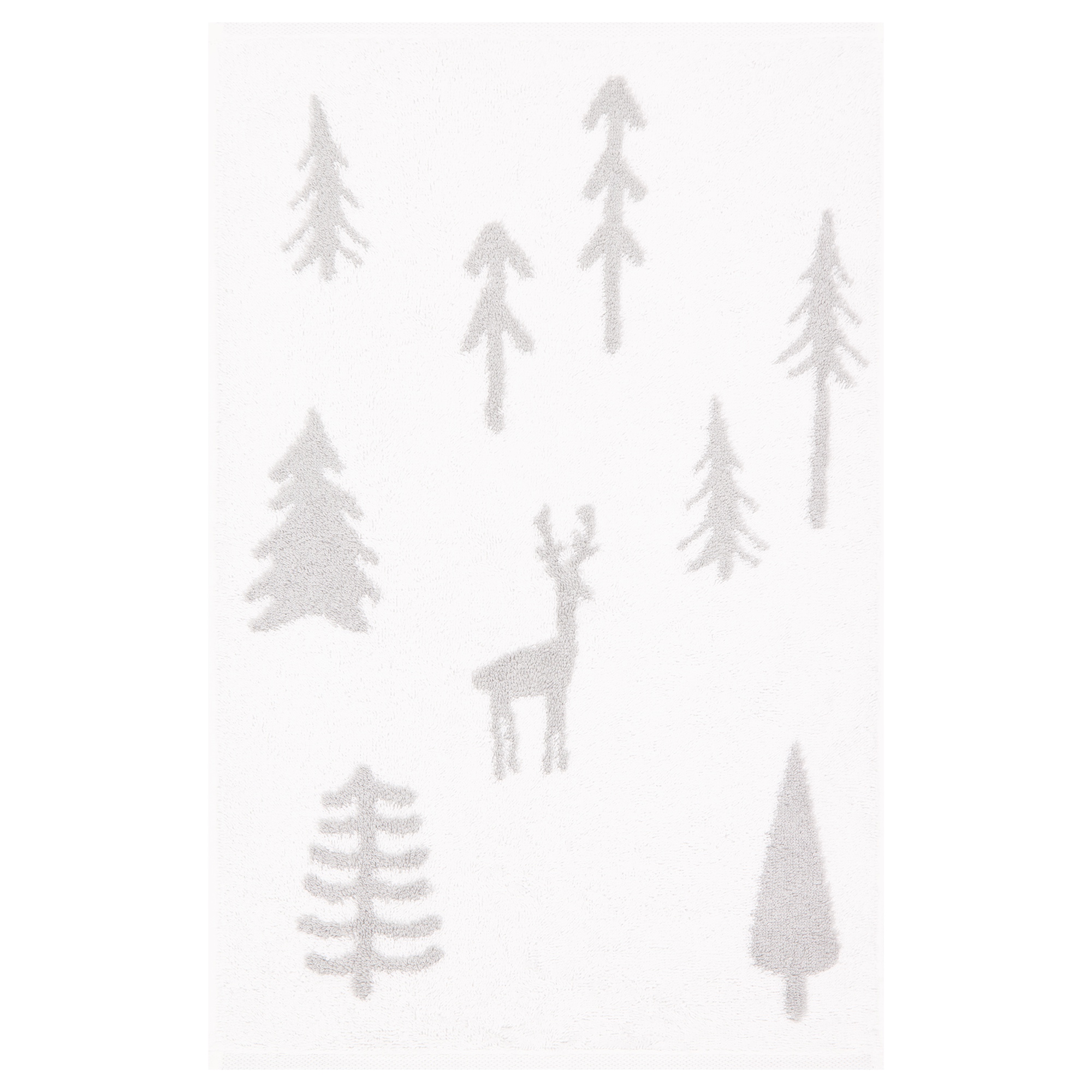 Cawö Handtücher WINTER EDITION Tannen 6273 weiß/platin - 67 - Gästetuch 30x50 cm