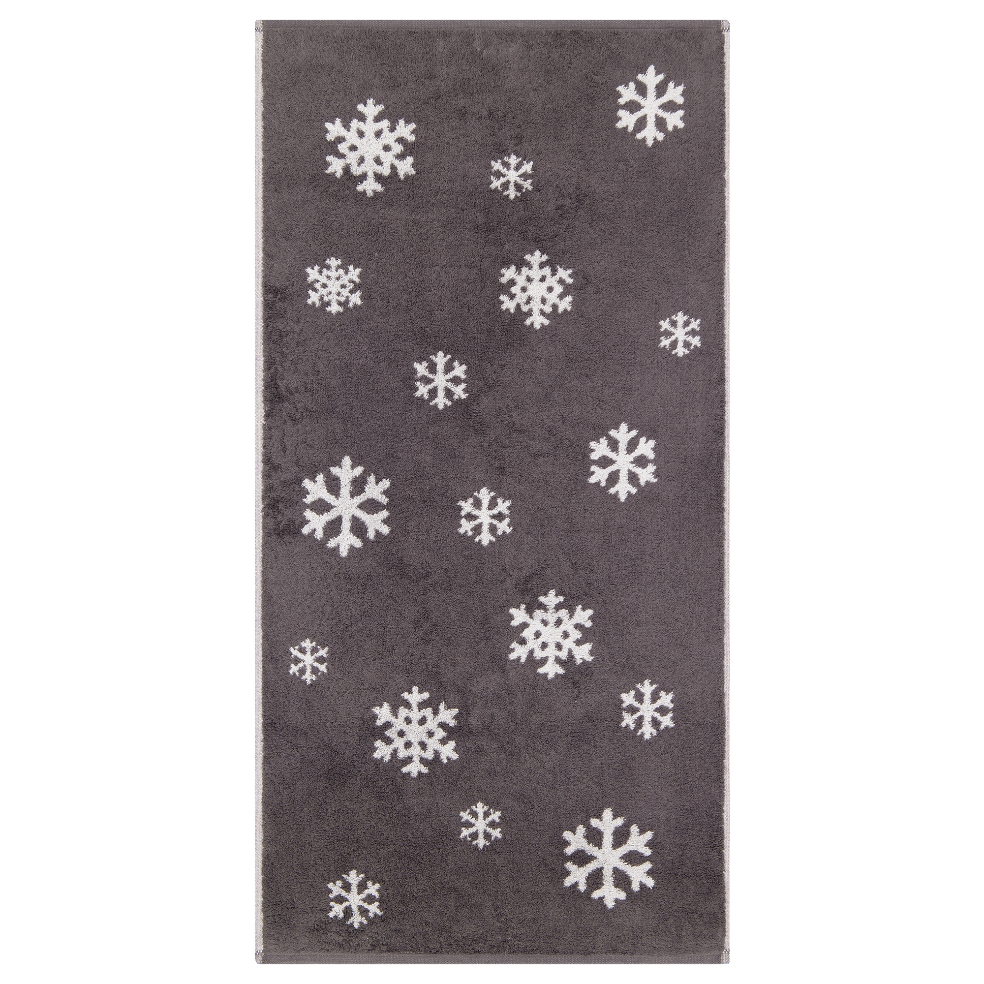 Cawö Handtücher WINTER EDITION Schneekristalle 6270 basalt/platin - 77 - Handtuch 50x100 cm