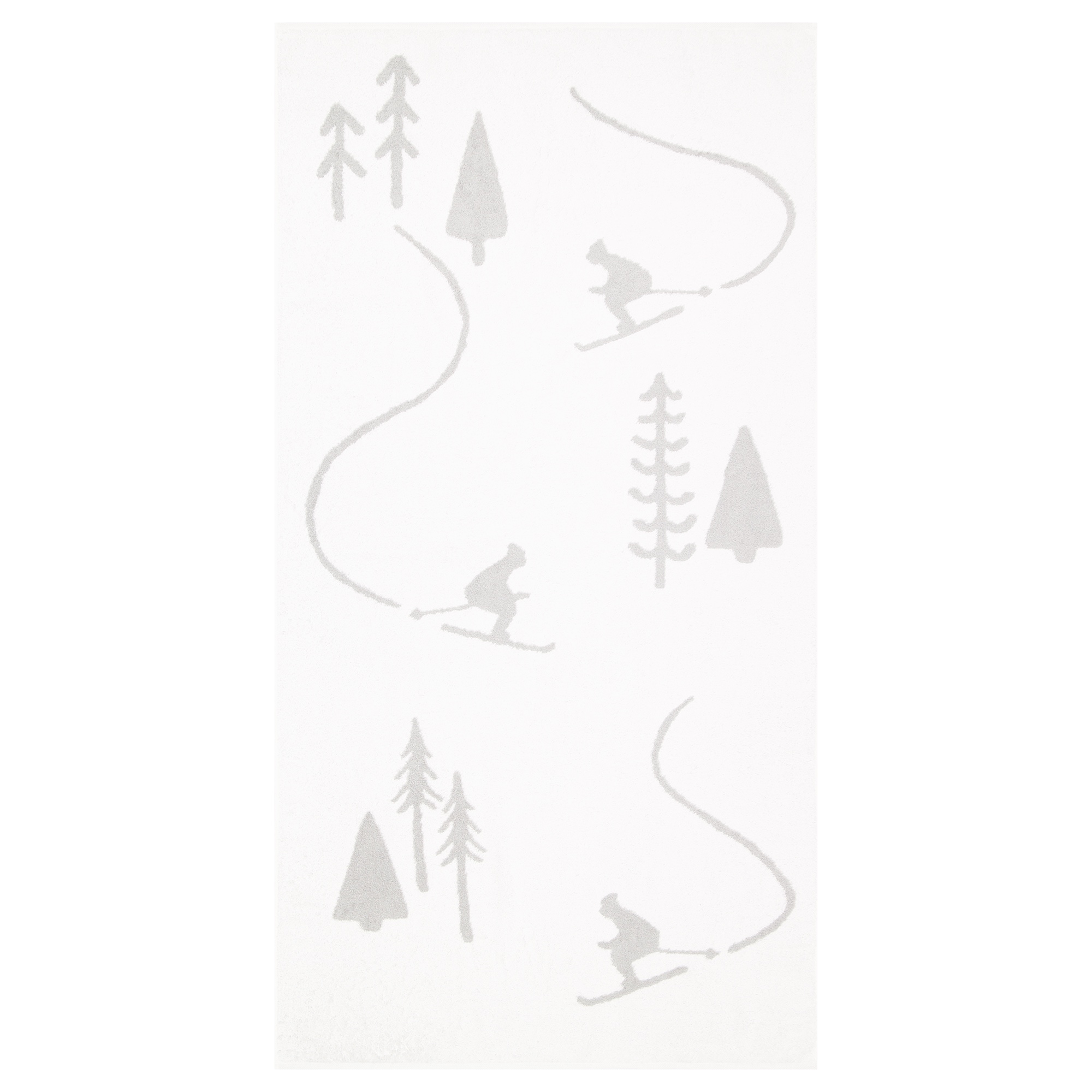 Cawö Handtücher WINTER EDITION Skifahrer 6272 weiß/platin - 67 - Duschtuch 70x140 cm