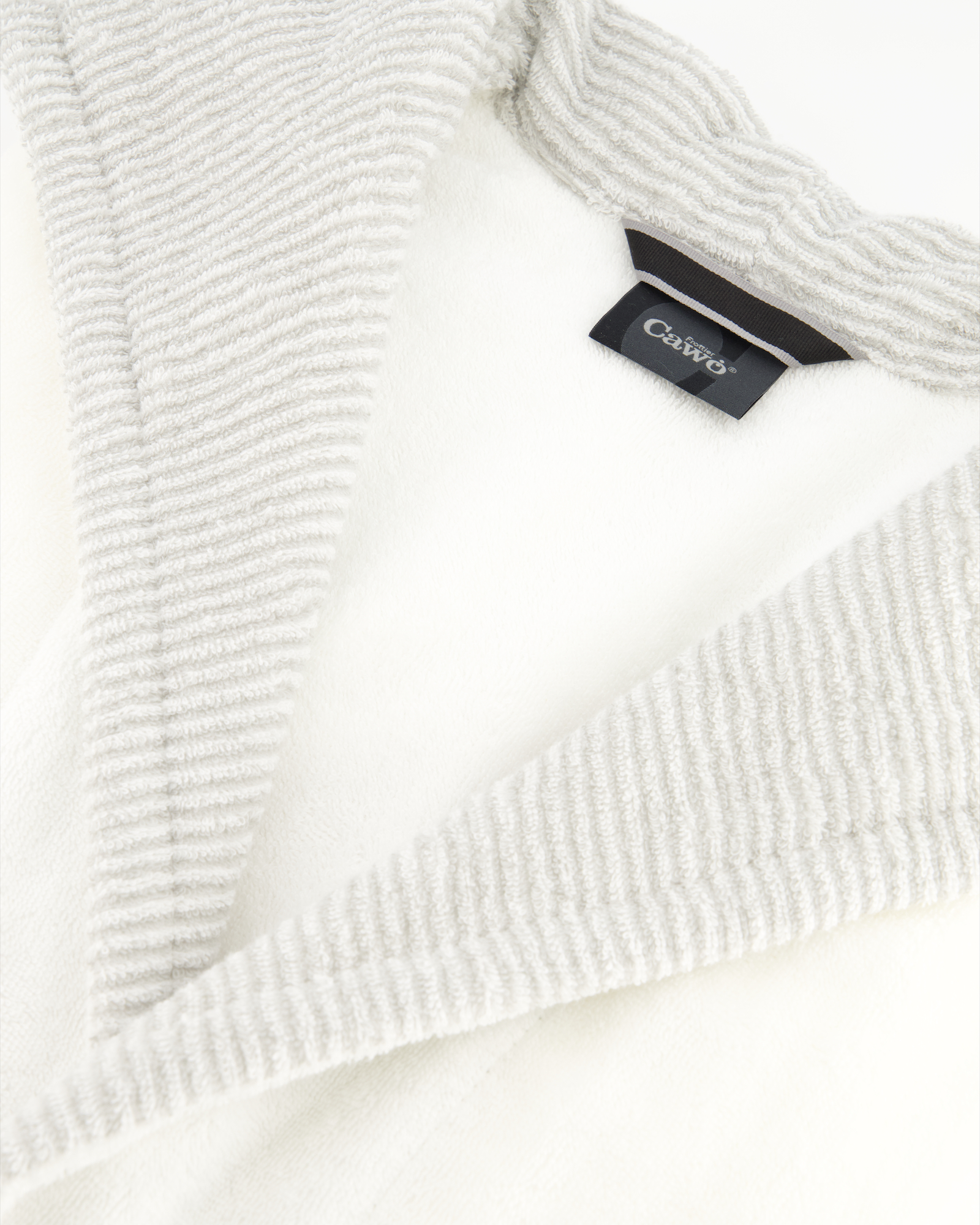 Cawö Bademäntel Damen Kapuze Classic 4345 weiß-silber - 607
