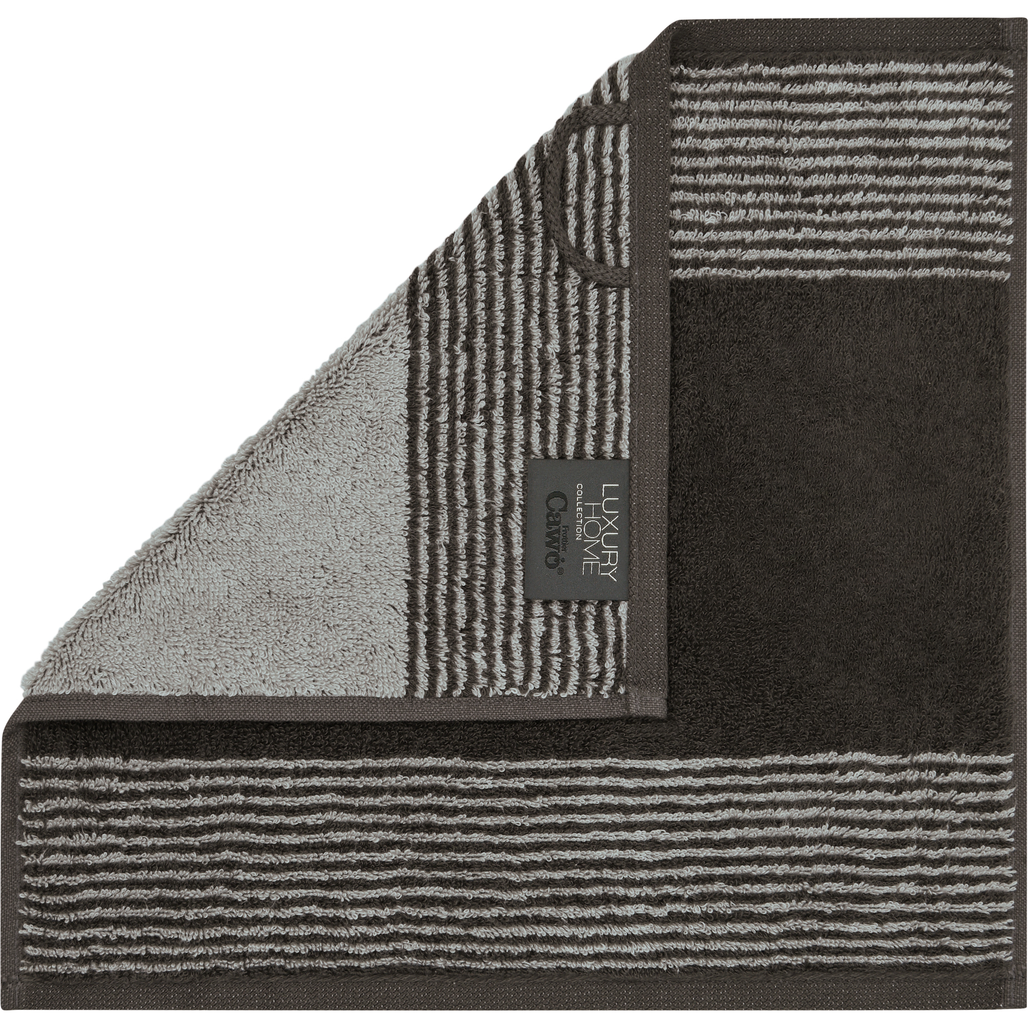 Cawö Handtücher Luxury Home Two-Tone 590 basalt - 73 - Seiflappen 30x30 cm