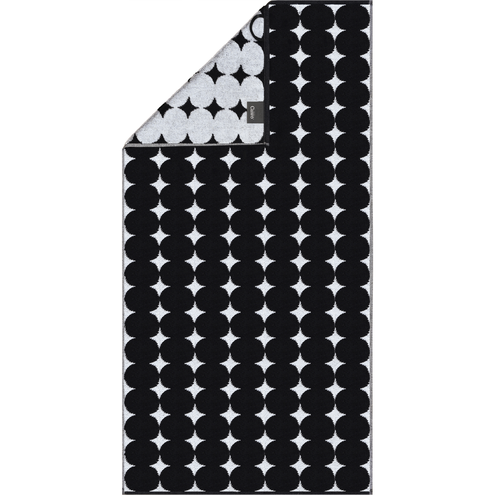 Cawö Handtücher Black&White Bubbles 6279 schwarz/weiß - 96 - Handtuch 50x100 cm