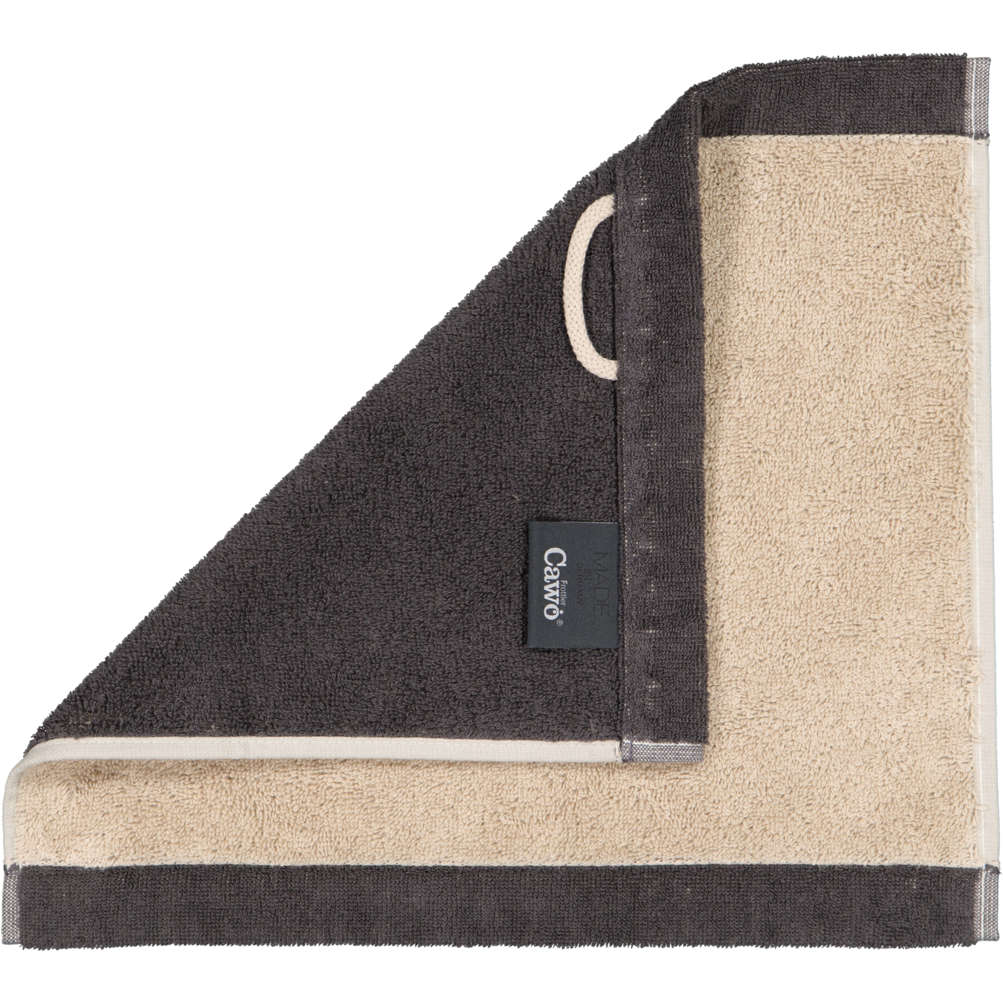 Cawö Handtücher Lifestyle Splash 7071 leinen/basalt - 37 - Seiflappen 30x30 cm