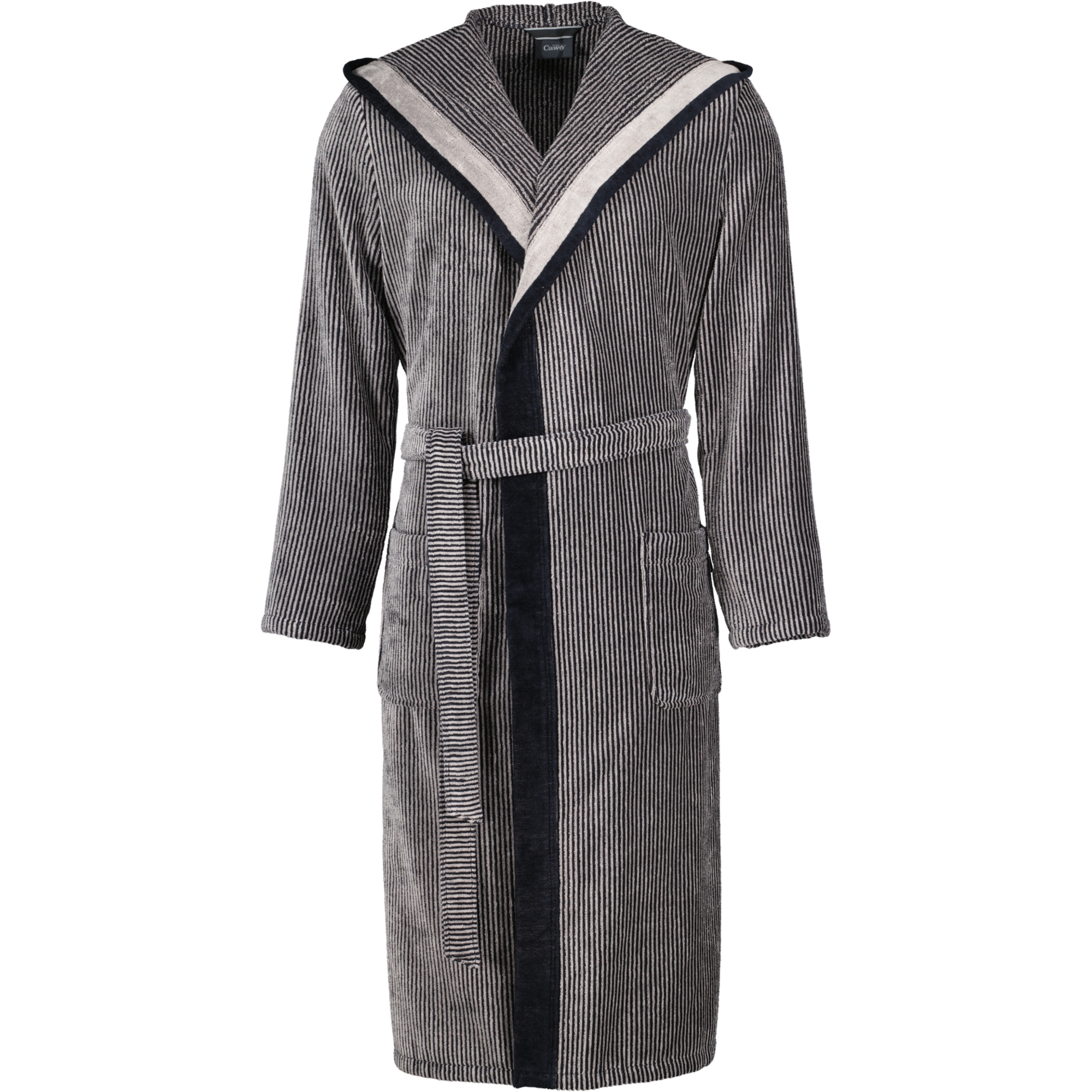 Cawö Bademäntel Herren Kapuze Luxury Home 5841 natur-schwarz - 97