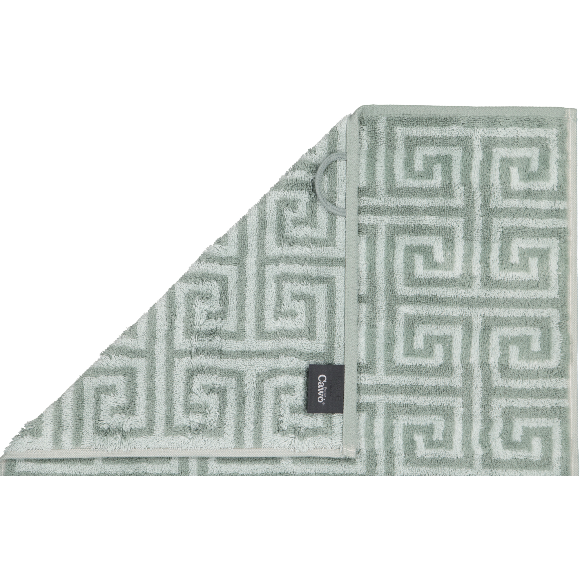 Cawö Handtücher Noblesse Elegance Allover 1088 nordic green - 44 - Seiflappen 30x30 cm