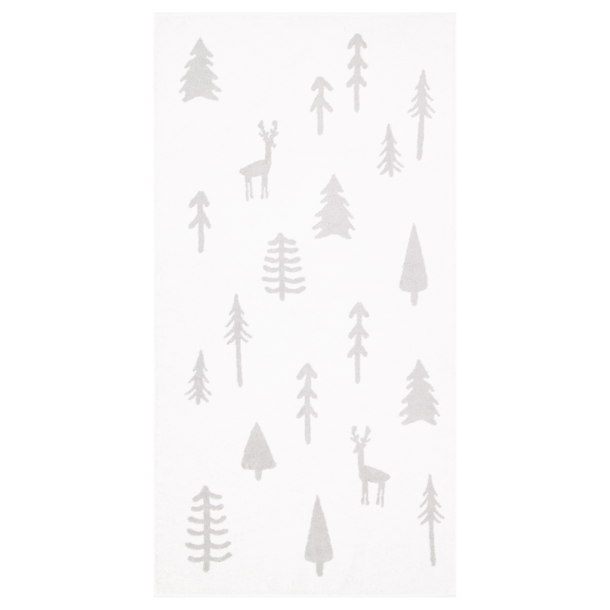 Cawö Handtücher WINTER EDITION Tannen 6273 weiß/platin - 67 - Duschtuch 70x140 cm
