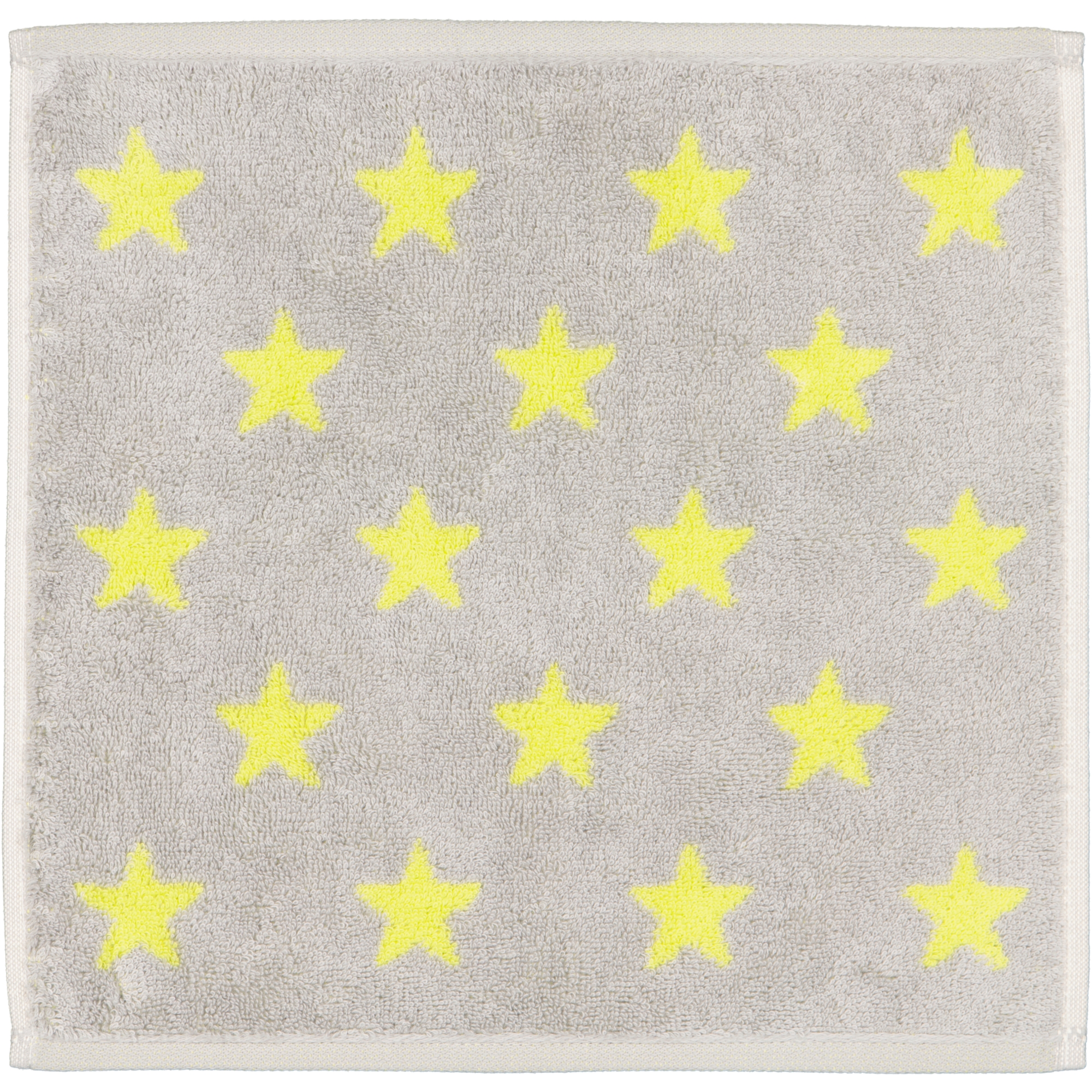 Cawö Handtücher NEW STARS Sterne klein 6261 platin/lime - 75 - Seiflappen 30x30 cm