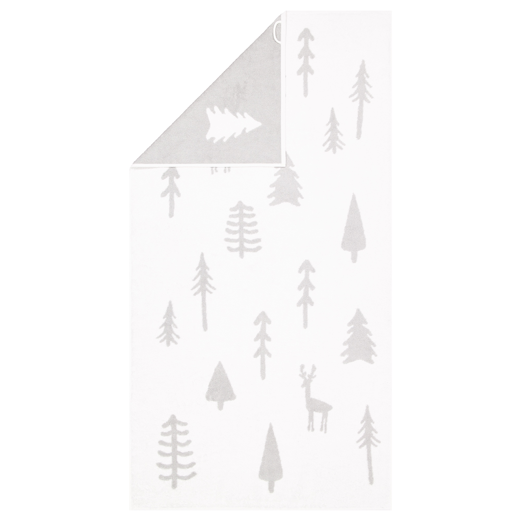Cawö Handtücher WINTER EDITION Tannen 6273 weiß/platin - 67 - Duschtuch 70x140 cm