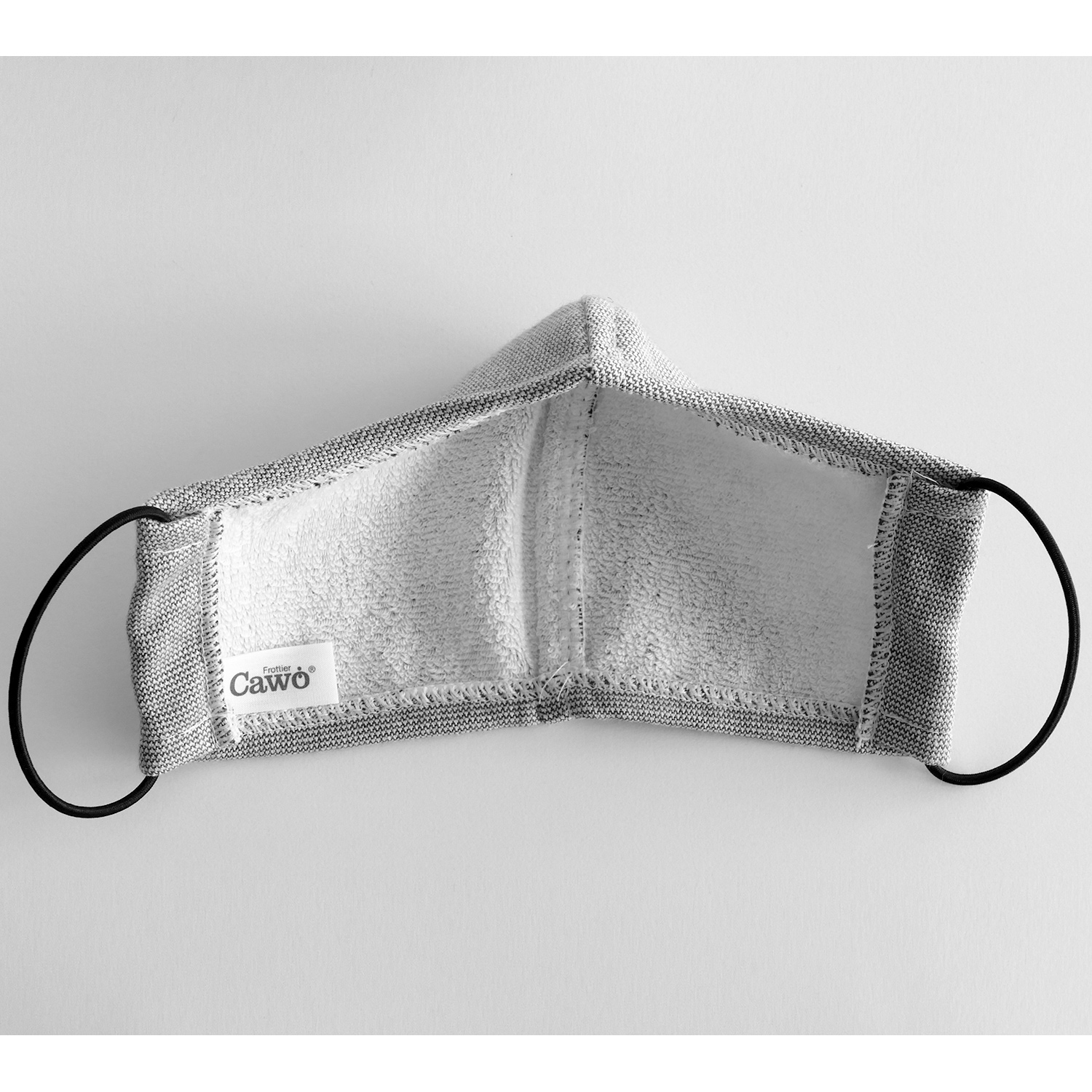 Cawö Mund- und Nasenmaske 9903 - 2er Pack - Farbe: hellgrau - 76 (Gummikordel schwarz)