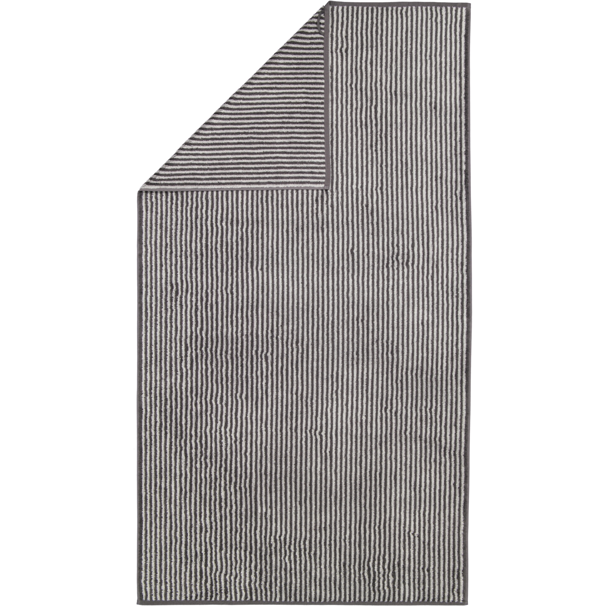 Cawö Handtücher Two-Tone Stripes 480 basalt - 73 - Duschtuch 80x150 cm