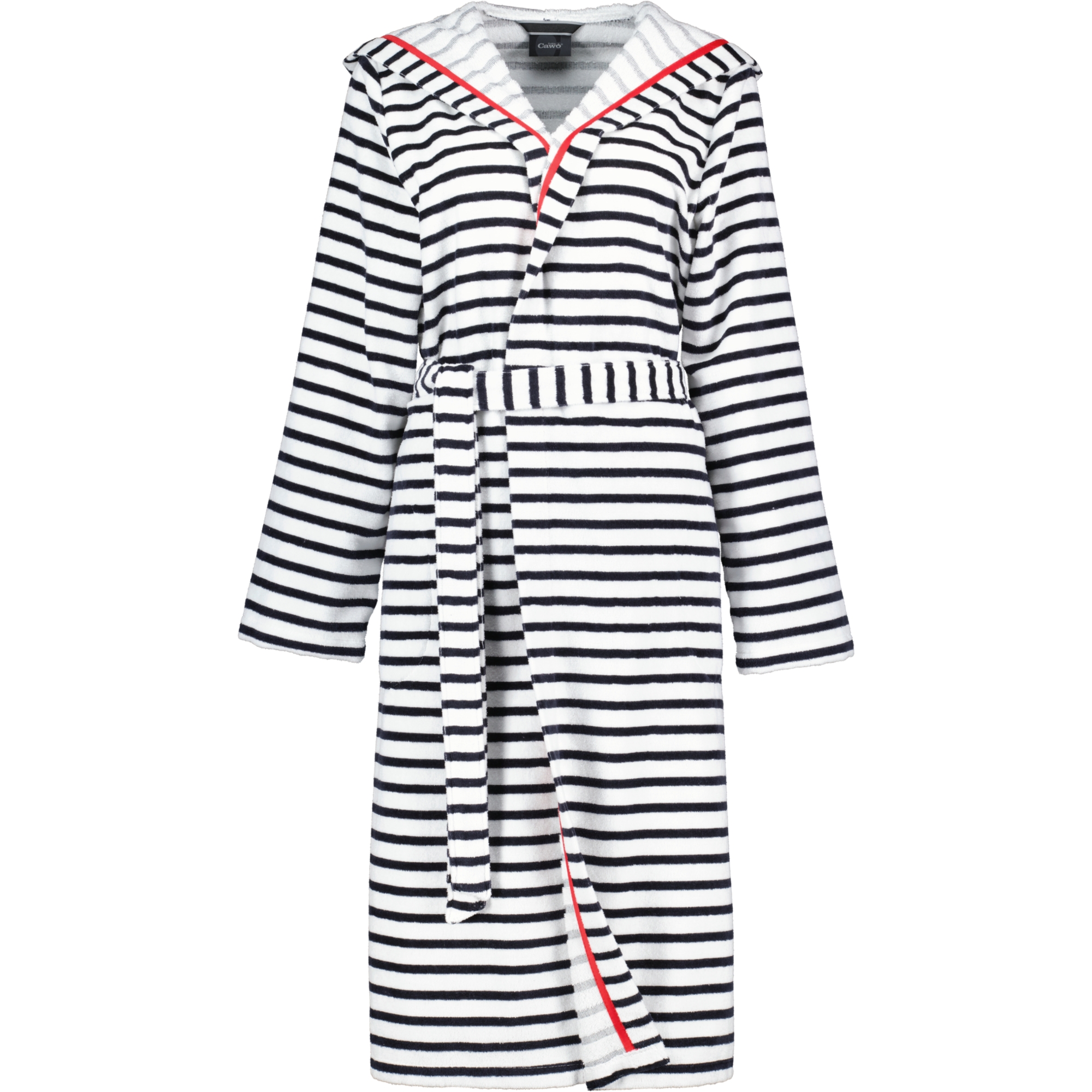 Cawö - Damen Bademantel Kapuze 1243 - Farbe: schwarz-weiß - 96 - M