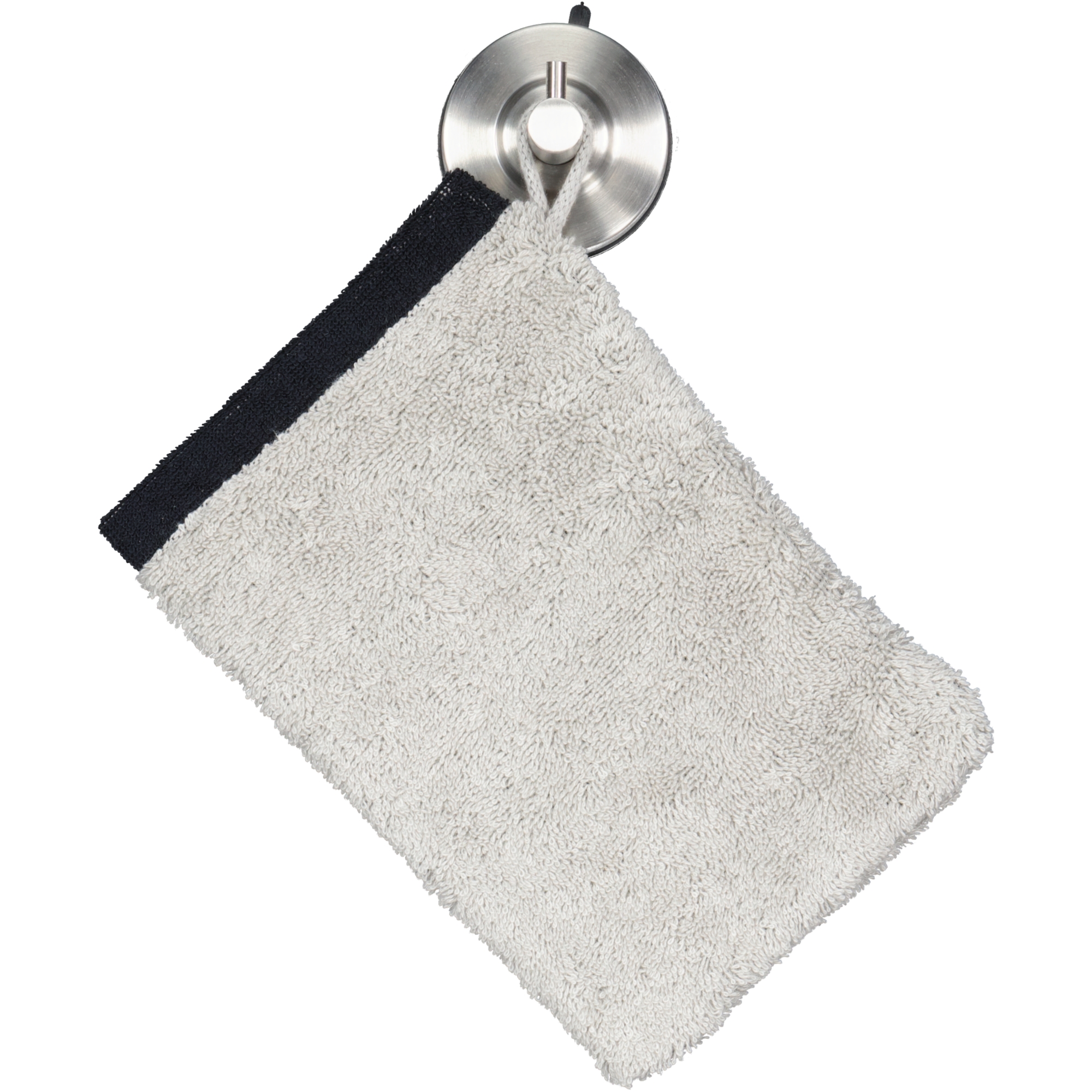 Cawö Handtücher Lifestyle Splash 7071 platin/schwarz - 79 - Waschhandschuh 16x22 cm