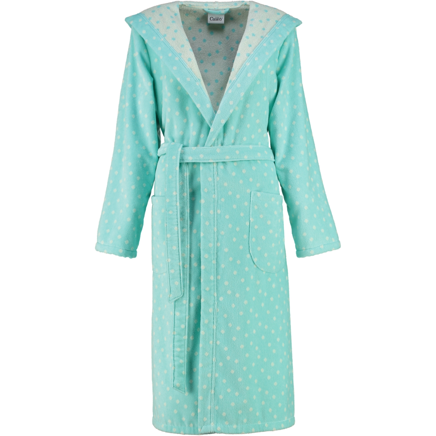 Cawö - Damen Bademantel Kapuze 5496 - Farbe: mint - 43 - XL