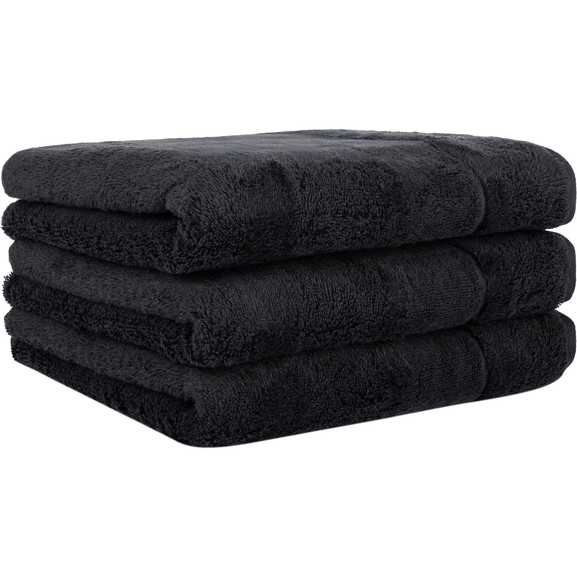 Cawö Handtücher Noblesse2 Uni 1002 schwarz - 906 - Handtuch 50x100 cm