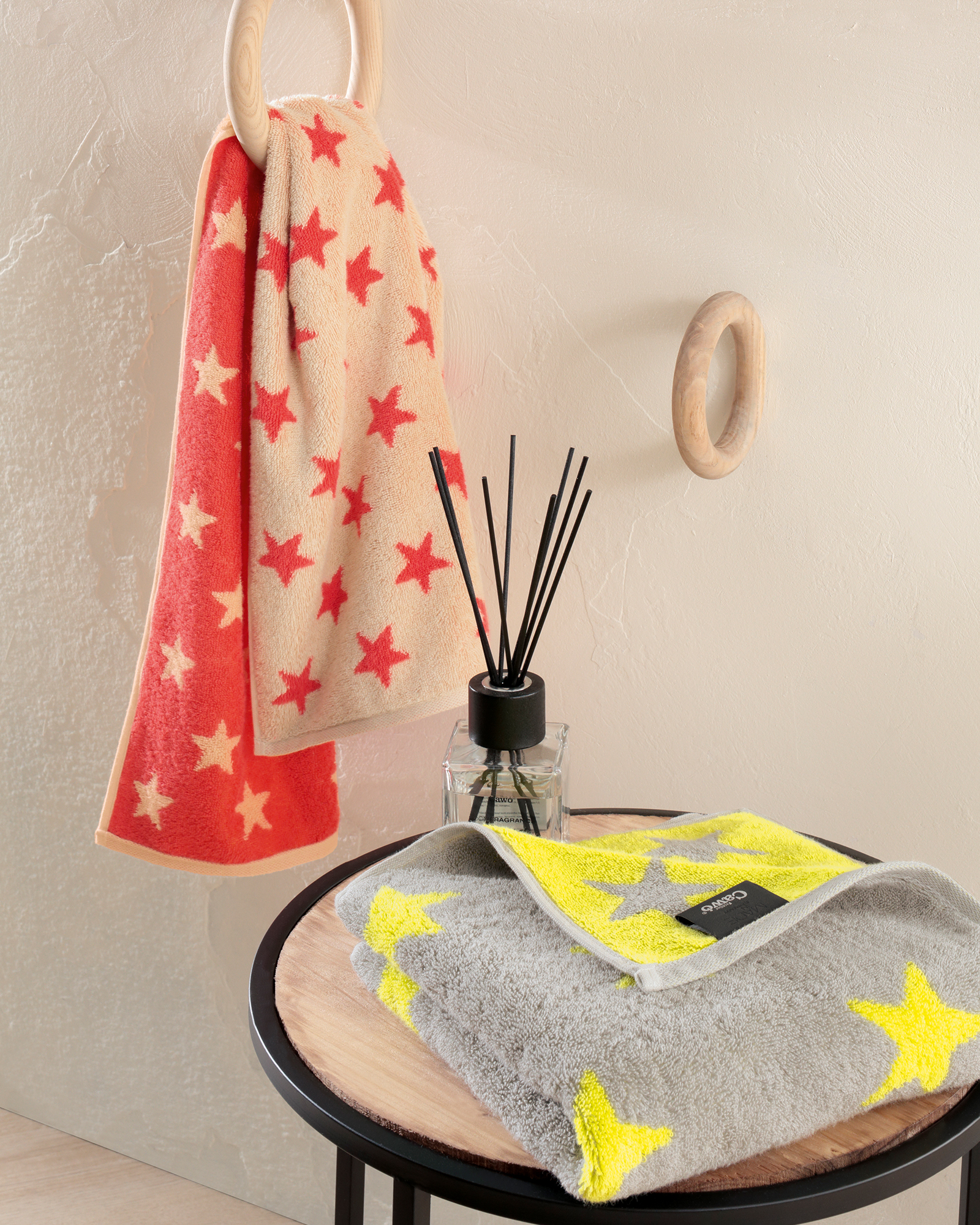 Cawö Handtücher NEW STARS Sterne klein 6261 beige/pink - 32
