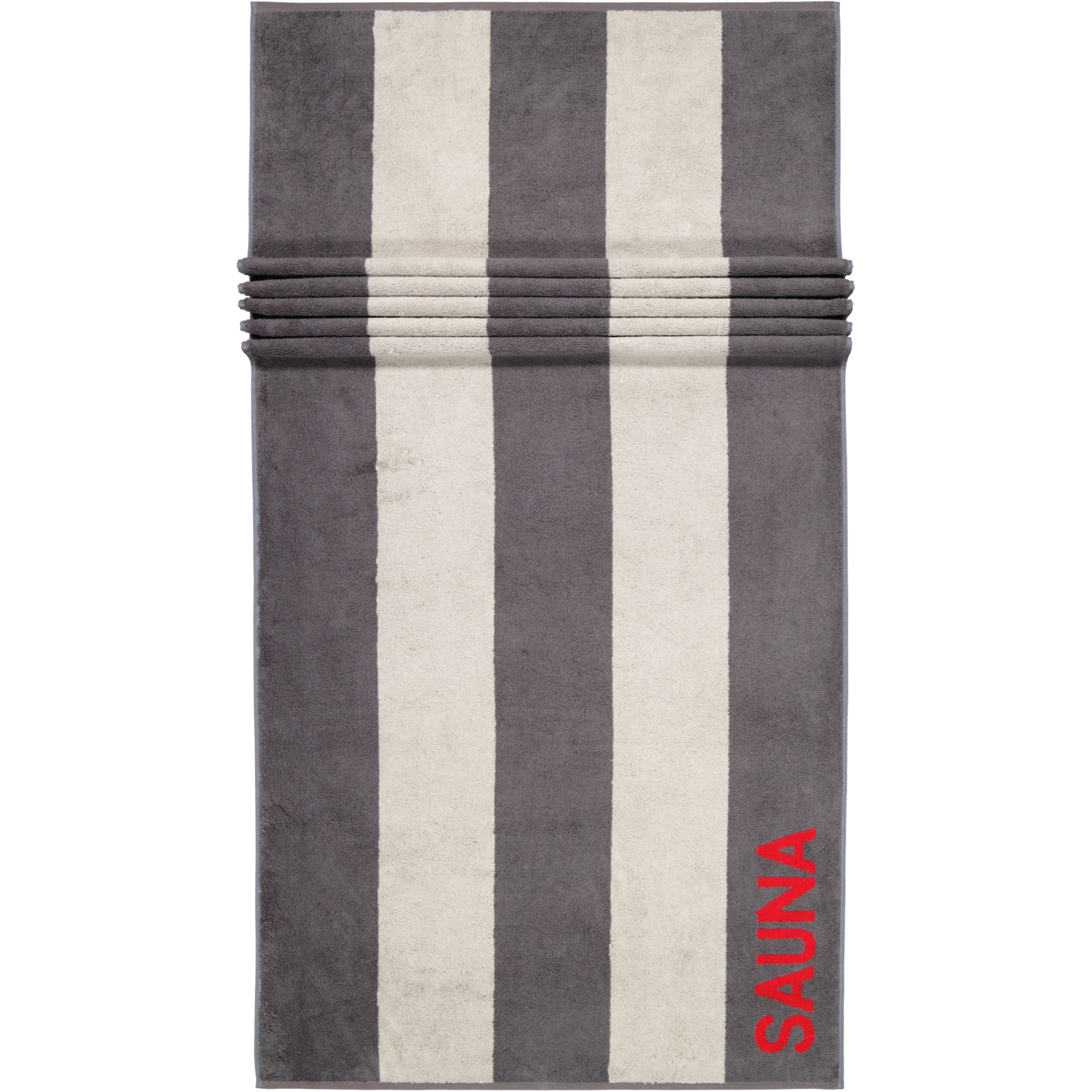 Cawö - Saunatuch 599 - 80x200 cm - Farbe: anthrazit/rot - 72