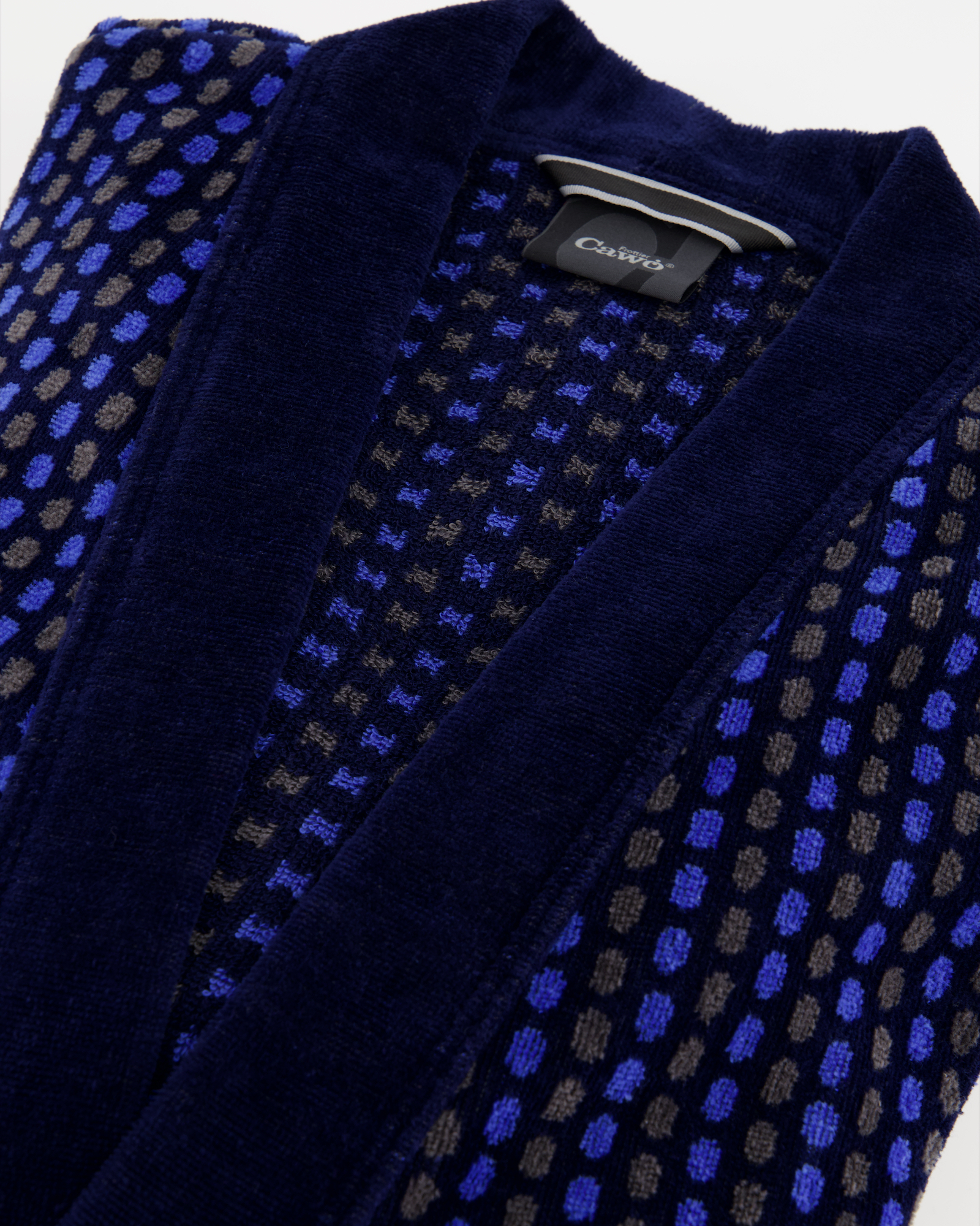 Cawö Bademäntel Herren Kimono Graphic 4851 blau - 11