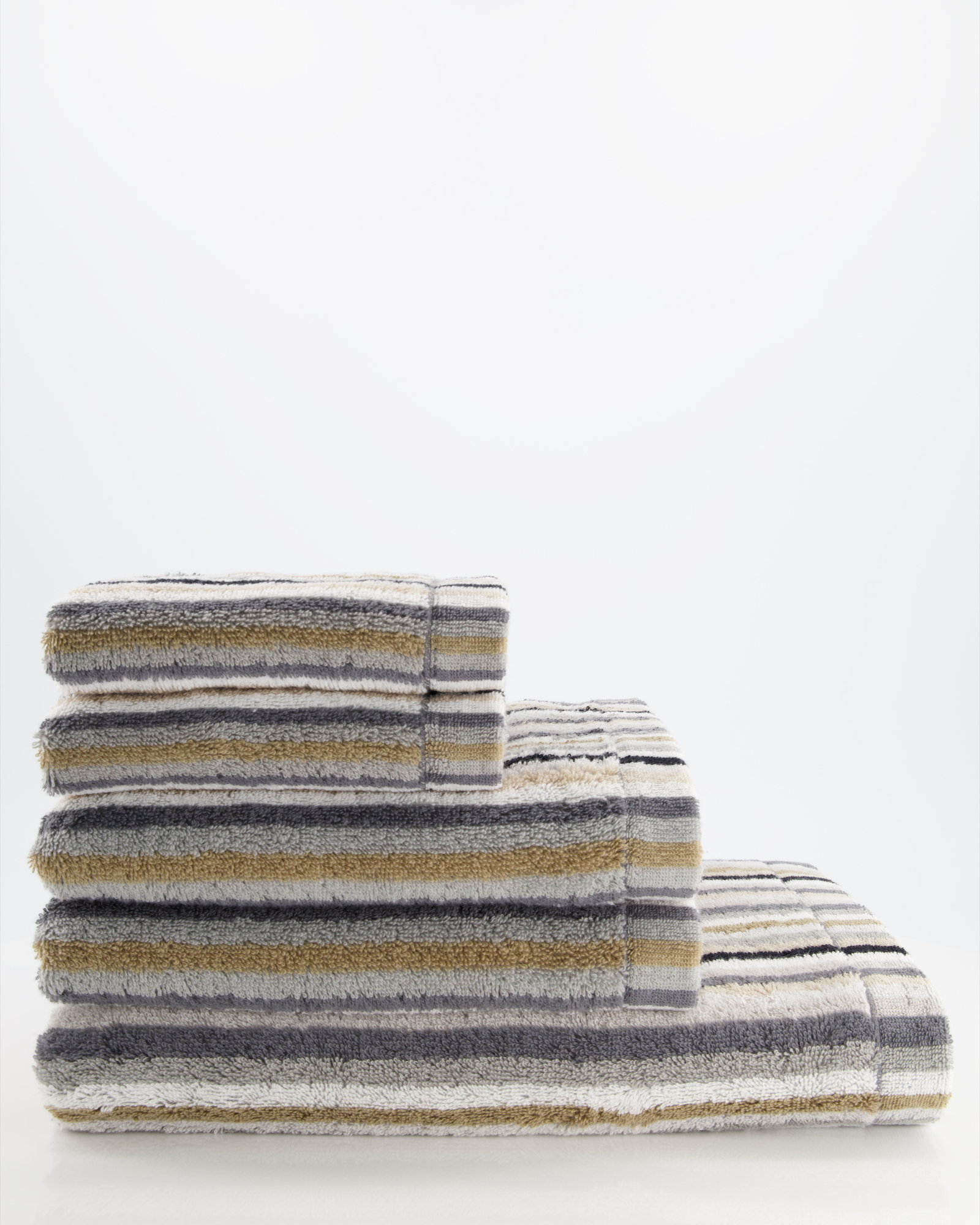 Cawö - Life Style Streifen 7048 - Farbe: 37 - kiesel - Waschhandschuh 16x22 cm