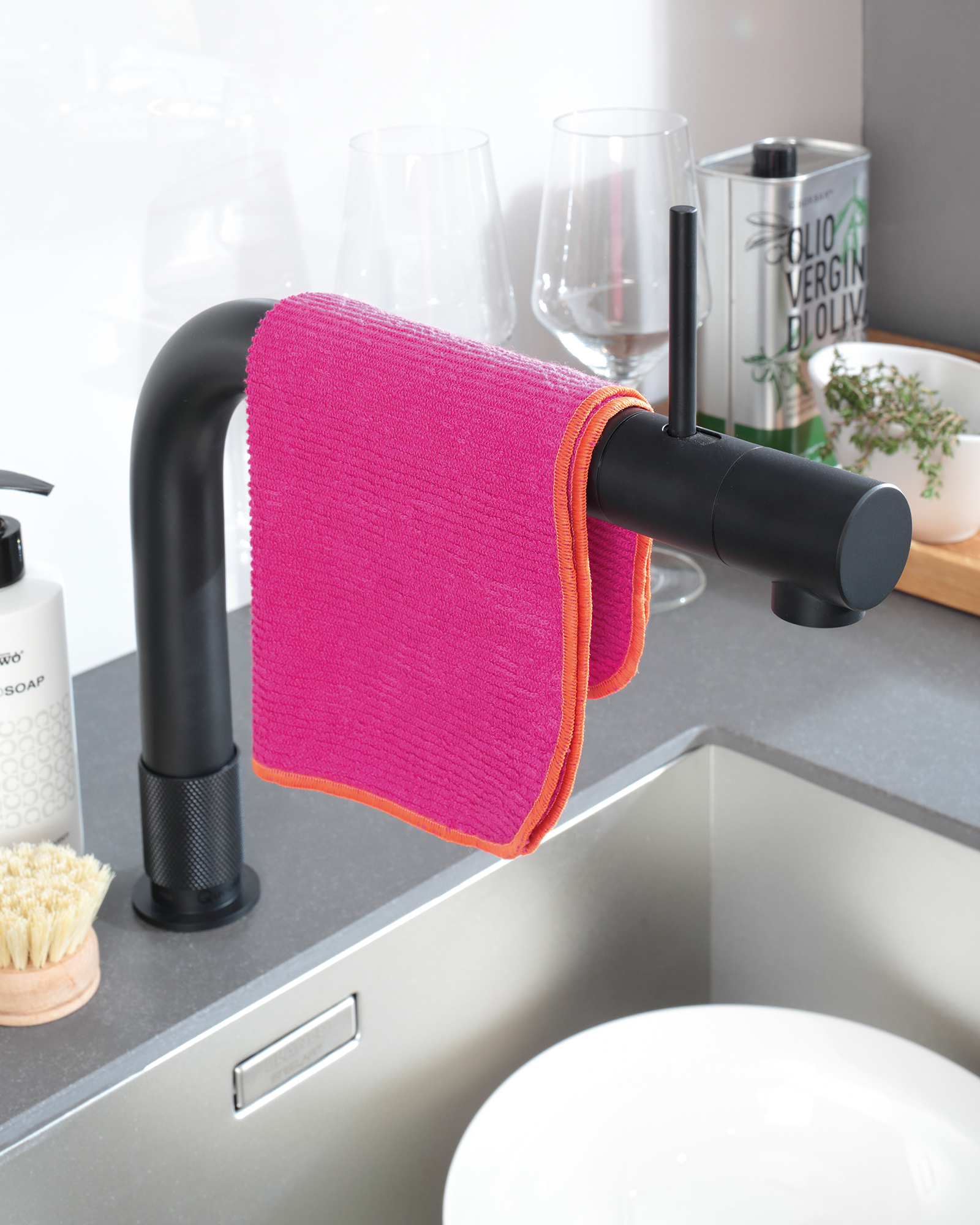 Cawö Spültücher Trio 550 3er Set lemon/pink - 52 - 30x30 cm