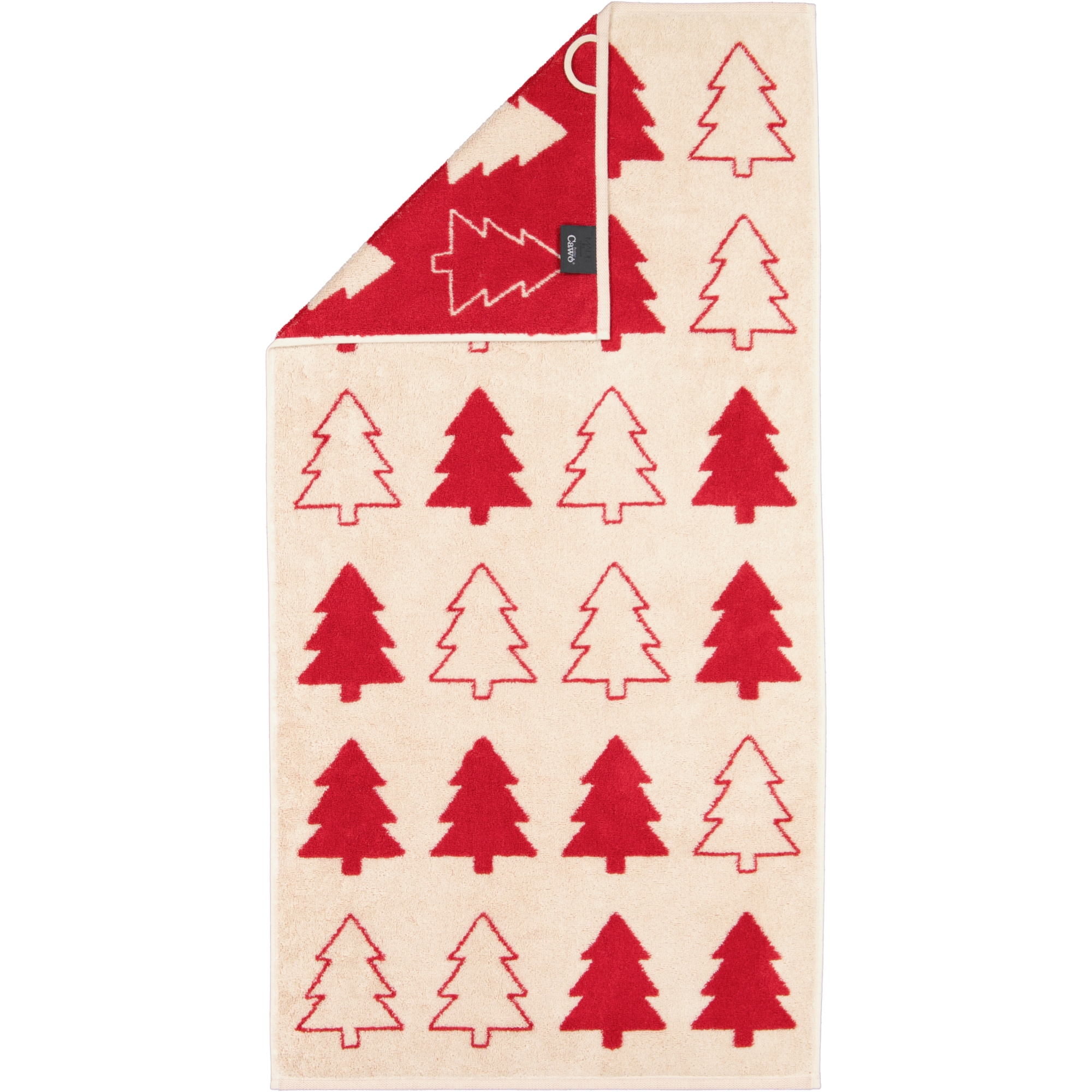 Cawö Handtücher Christmas Edition Tannenbäume 794 natur-rot - 32
