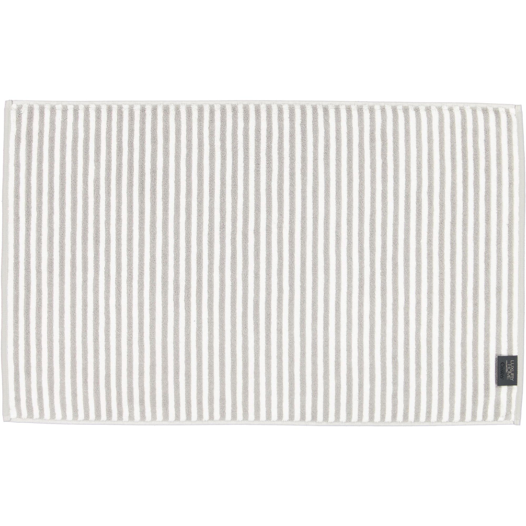 Cawö Badematten Two-Tone Stripes 480 platin - 76 - 50x80 cm