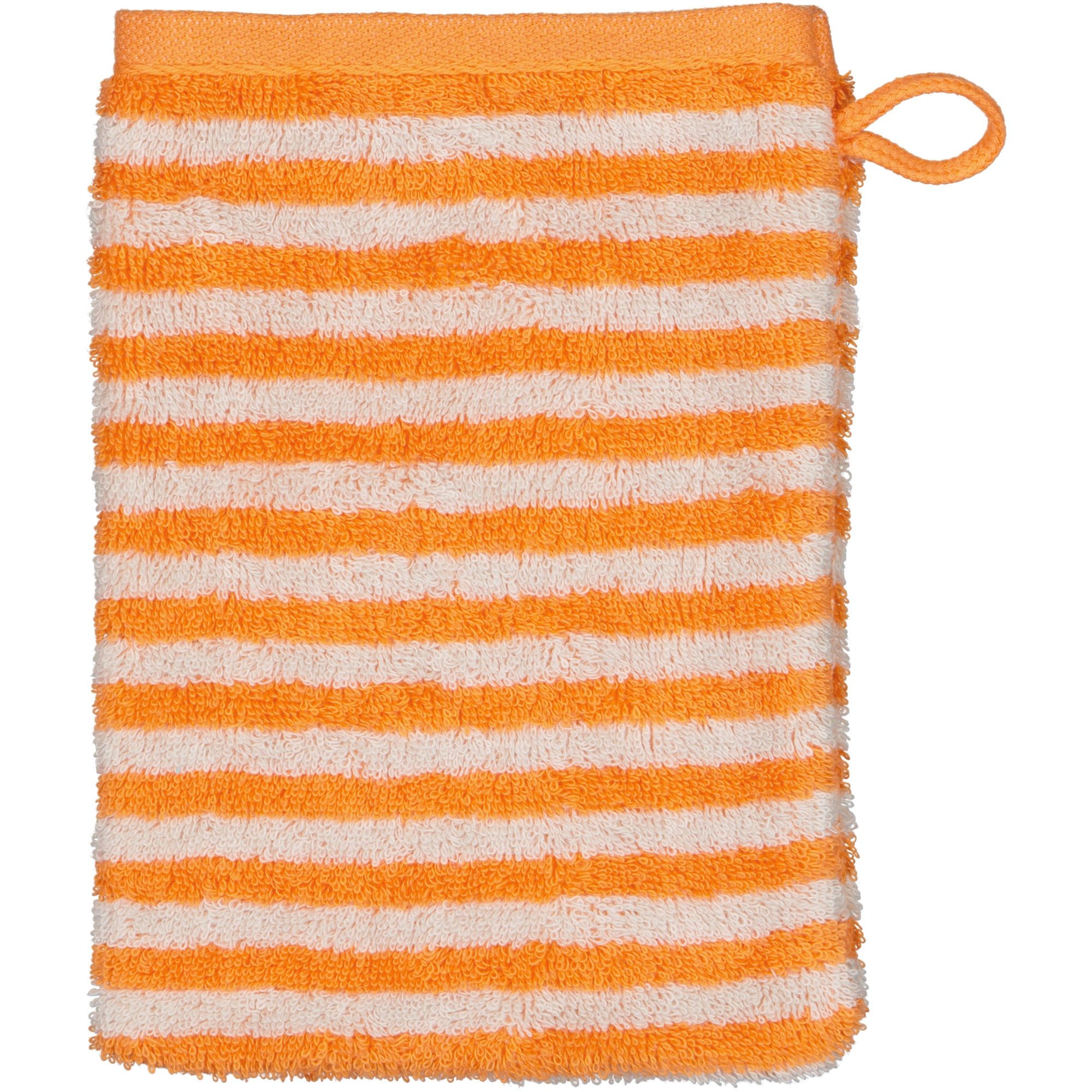 Cawö Handtücher Campus Ringel 955 mandarine - 33 - Waschhandschuh 16x22 cm