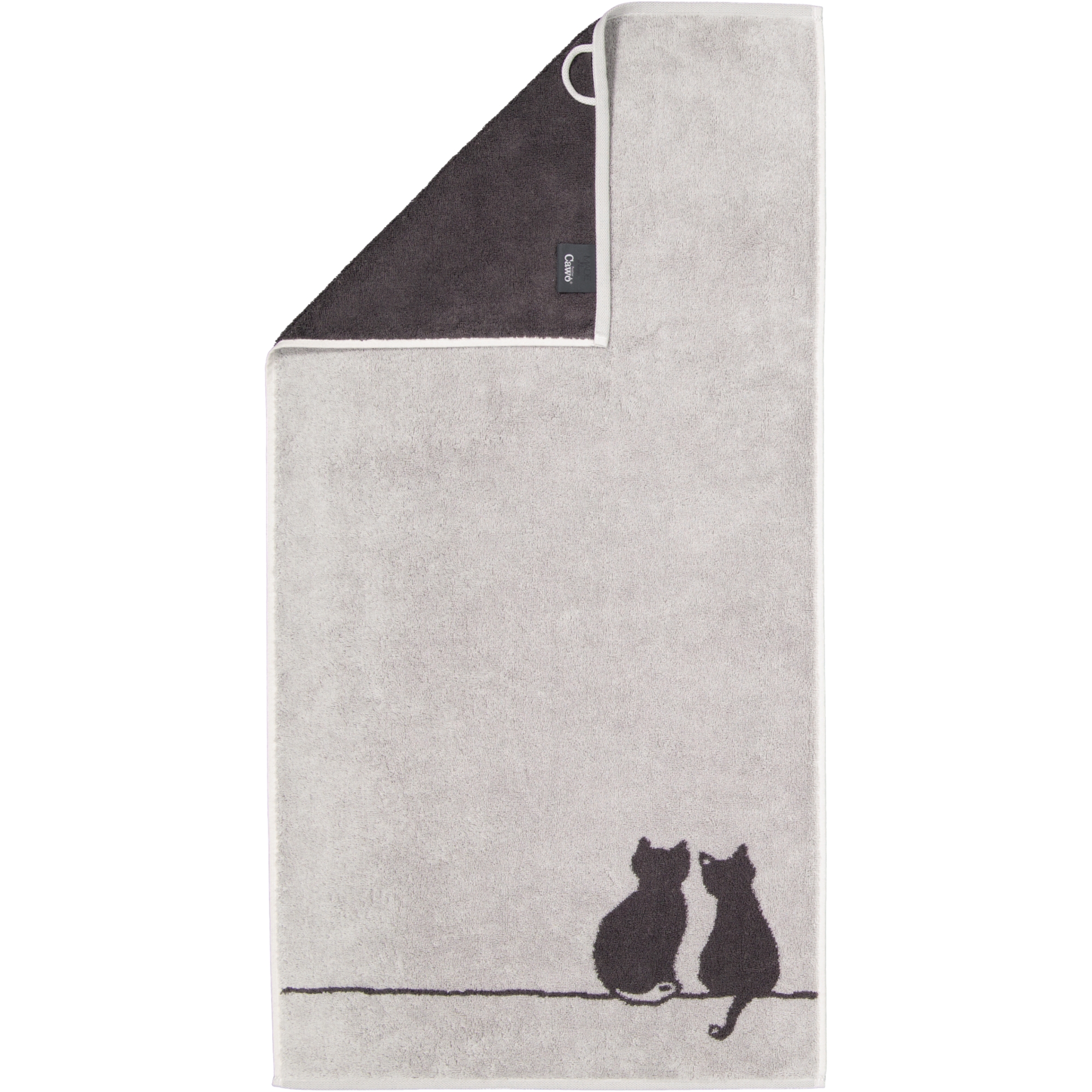 Cawö Handtücher CUTE CATS EDITION You & Me 6263 platin/basalt - 70