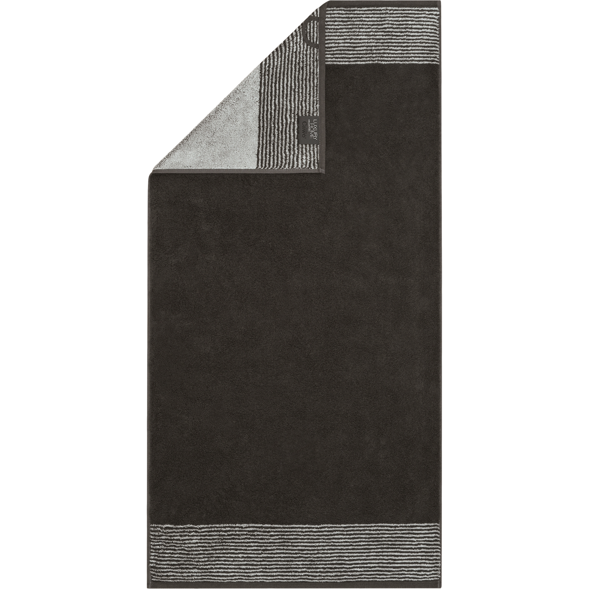 Cawö Handtücher Luxury Home Two-Tone 590 basalt - 73 - Handtuch 50x100 cm