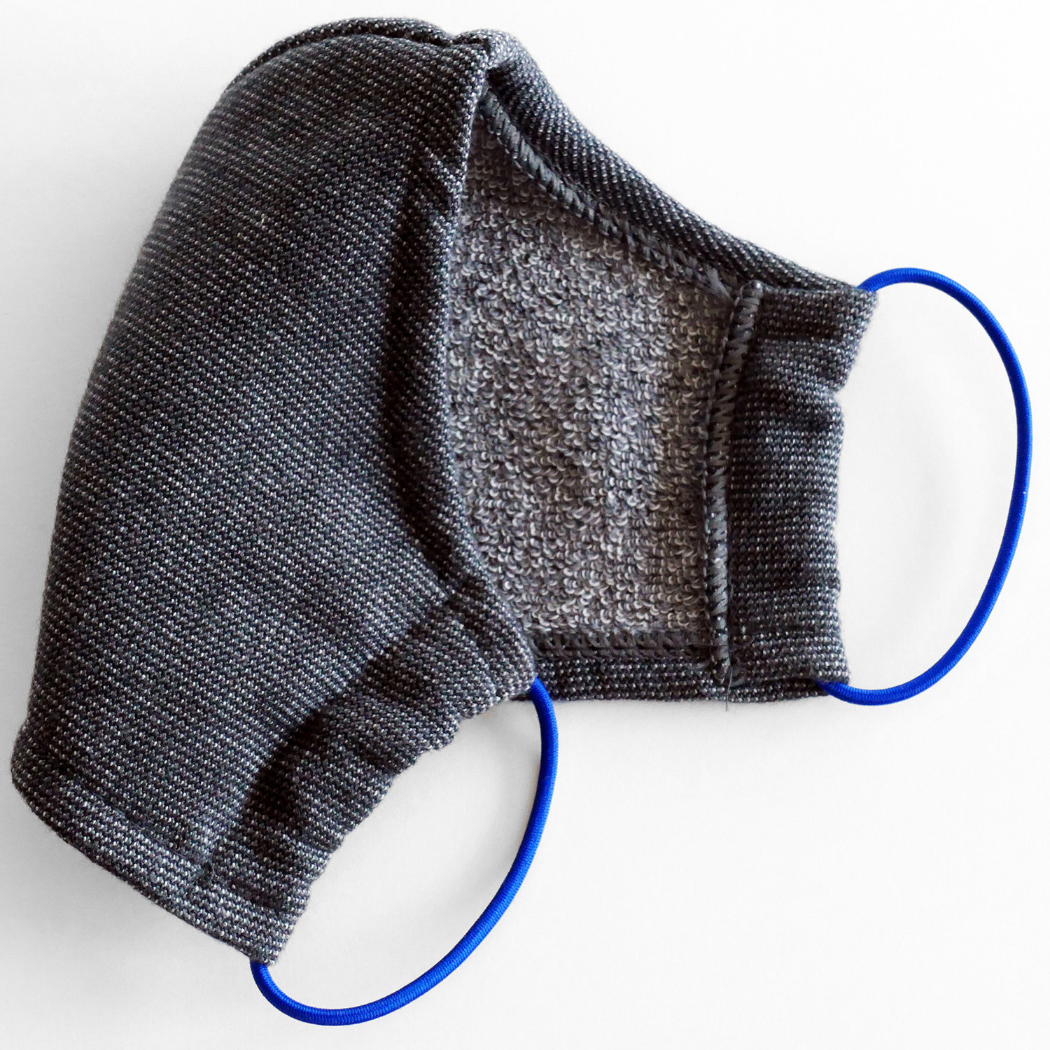 Cawö Mund- und Nasenmaske 9903 - 2er Pack - Farbe: dunkelgrau - 99 (Gummikordel farblich sortiert)