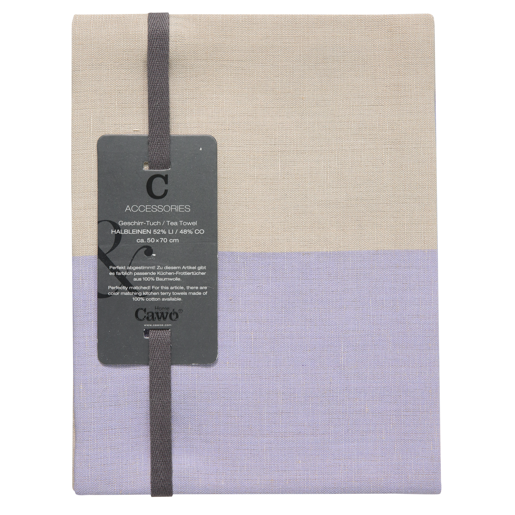 Cawö Home Geschirrtücher Cuisine Duo 535 lavendel/leinen - 83 - 50x70 cm