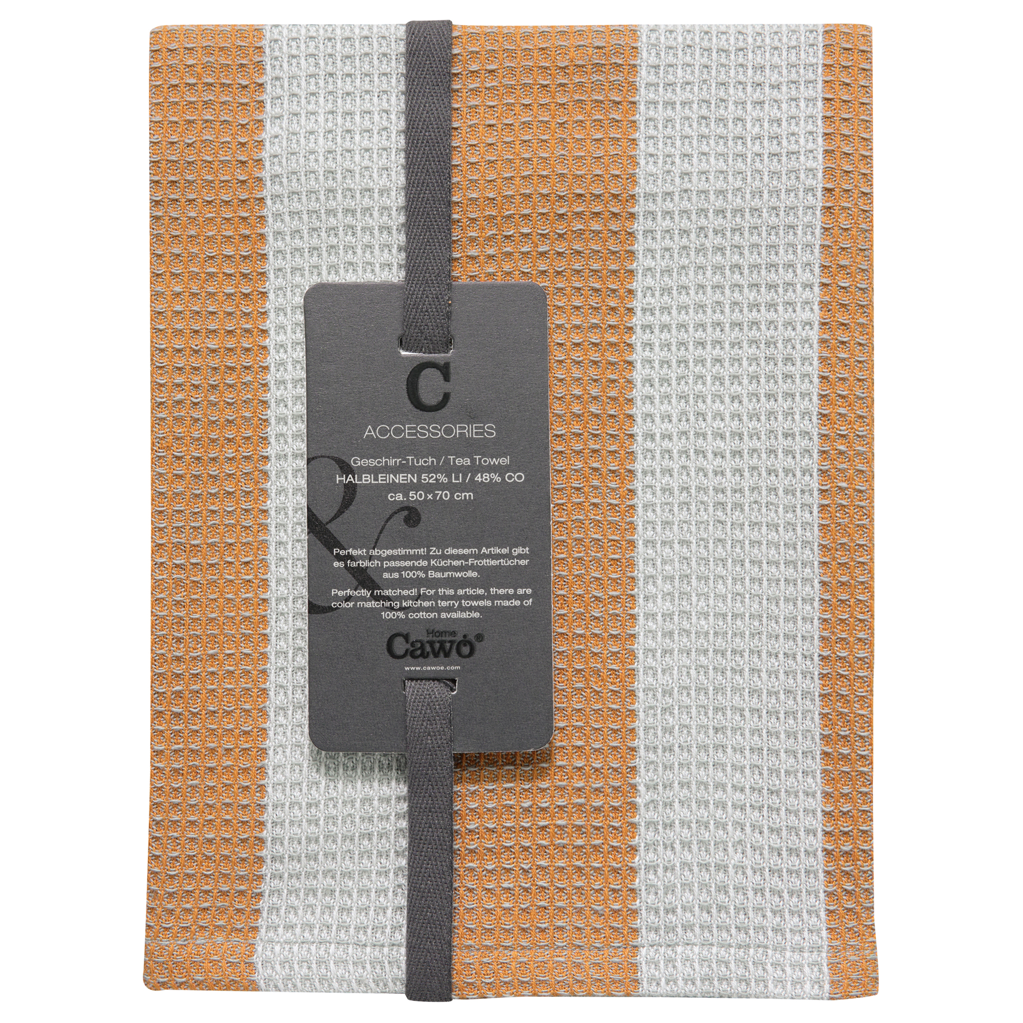 Cawö Küchenhandtücher Cuisine Piqué 536 zimt/platin - 57 - 50x70 cm